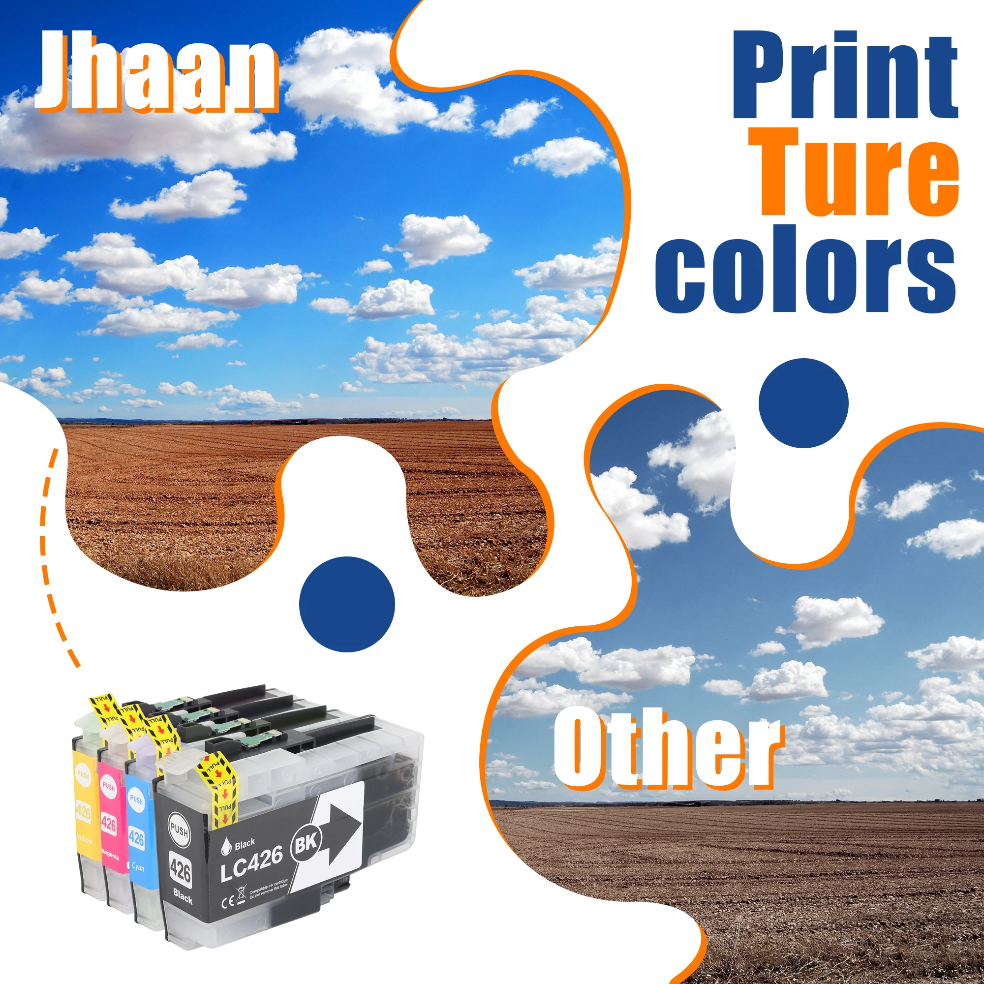 Jhaan LC426 LC426XL Cartridges Compatible with Brother MFC-J4335DW MFC-J4340DW MFC-J4535DW MFC-J4540DW(4Pack)