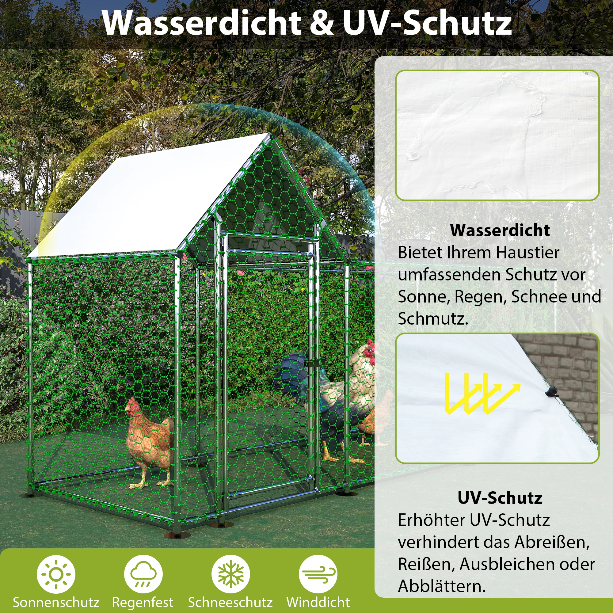 DIY Chicken Coop,Pet Enclosure Rabbits Guinea Pigs Metal Cage Expansion 3x1x1.5m Puppy Kennel House Exercise Training Dogs House
