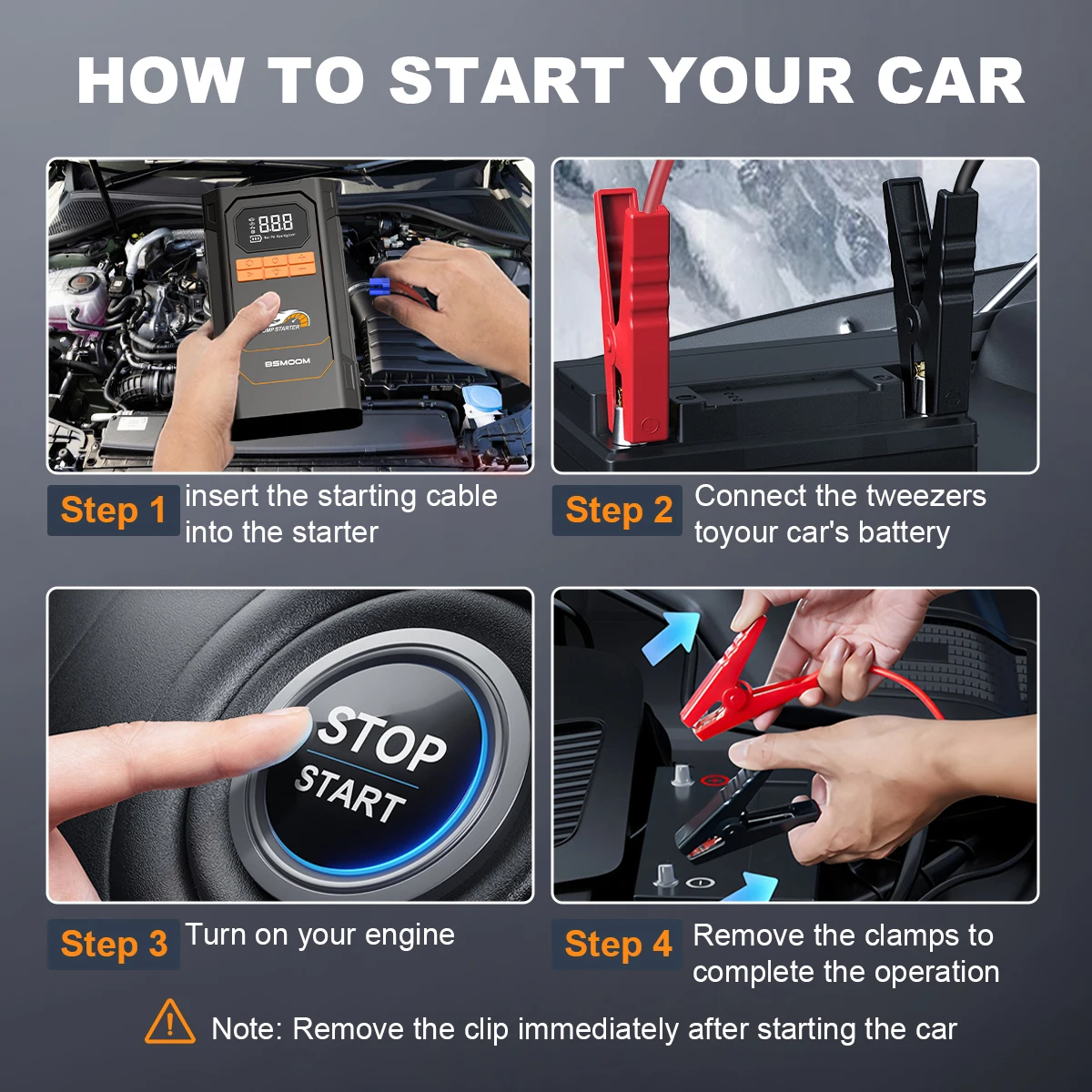 YUSMAN 5000A Peak Car Jump Starter, 150PSI Air Compressor, Portable Flashlight, Power Bank for 12V Cars