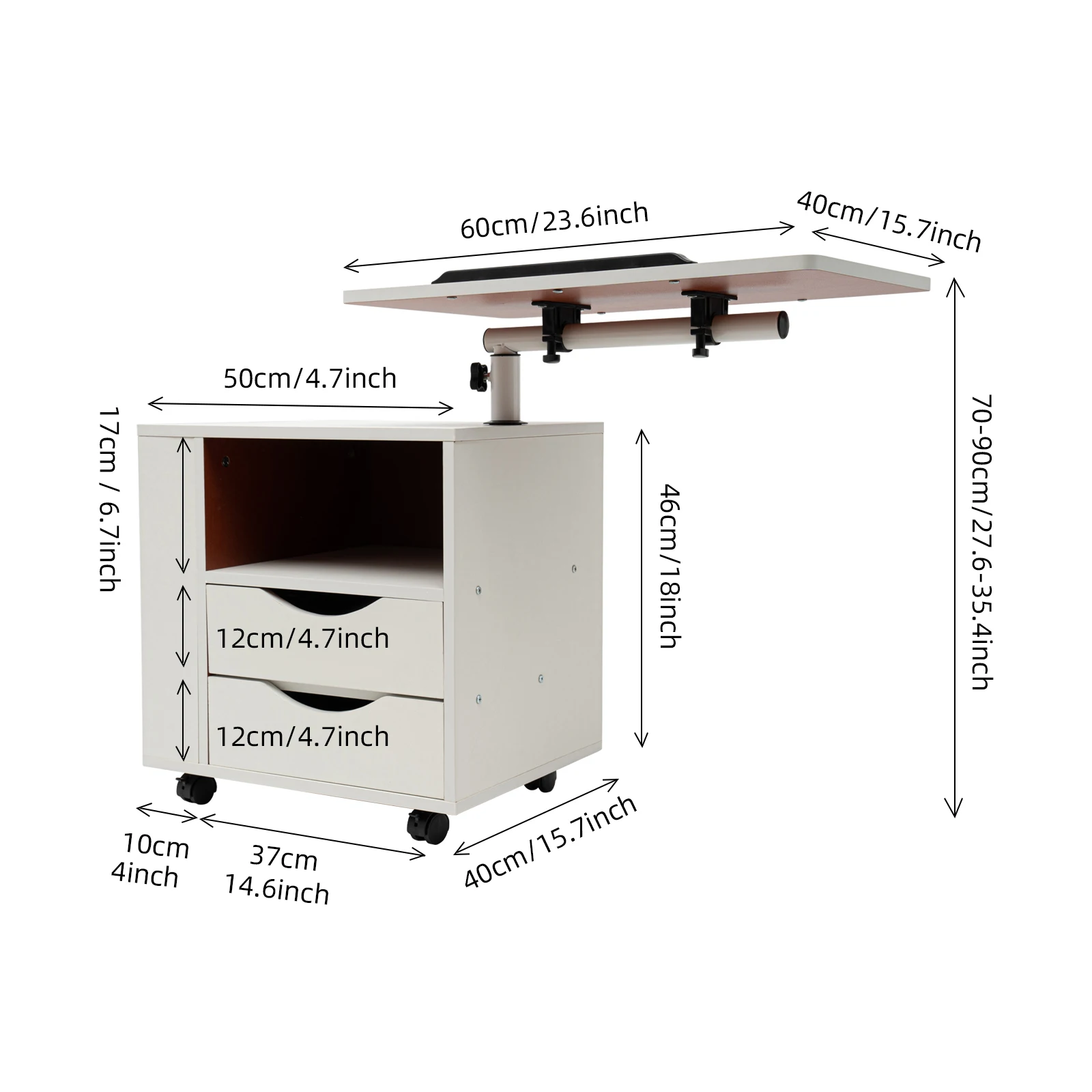 Functional Rotating Bedside Table Multi-functional Bookshelf Multi-functional Reading Shelf 3 Tiers Mount Type Floor Standing