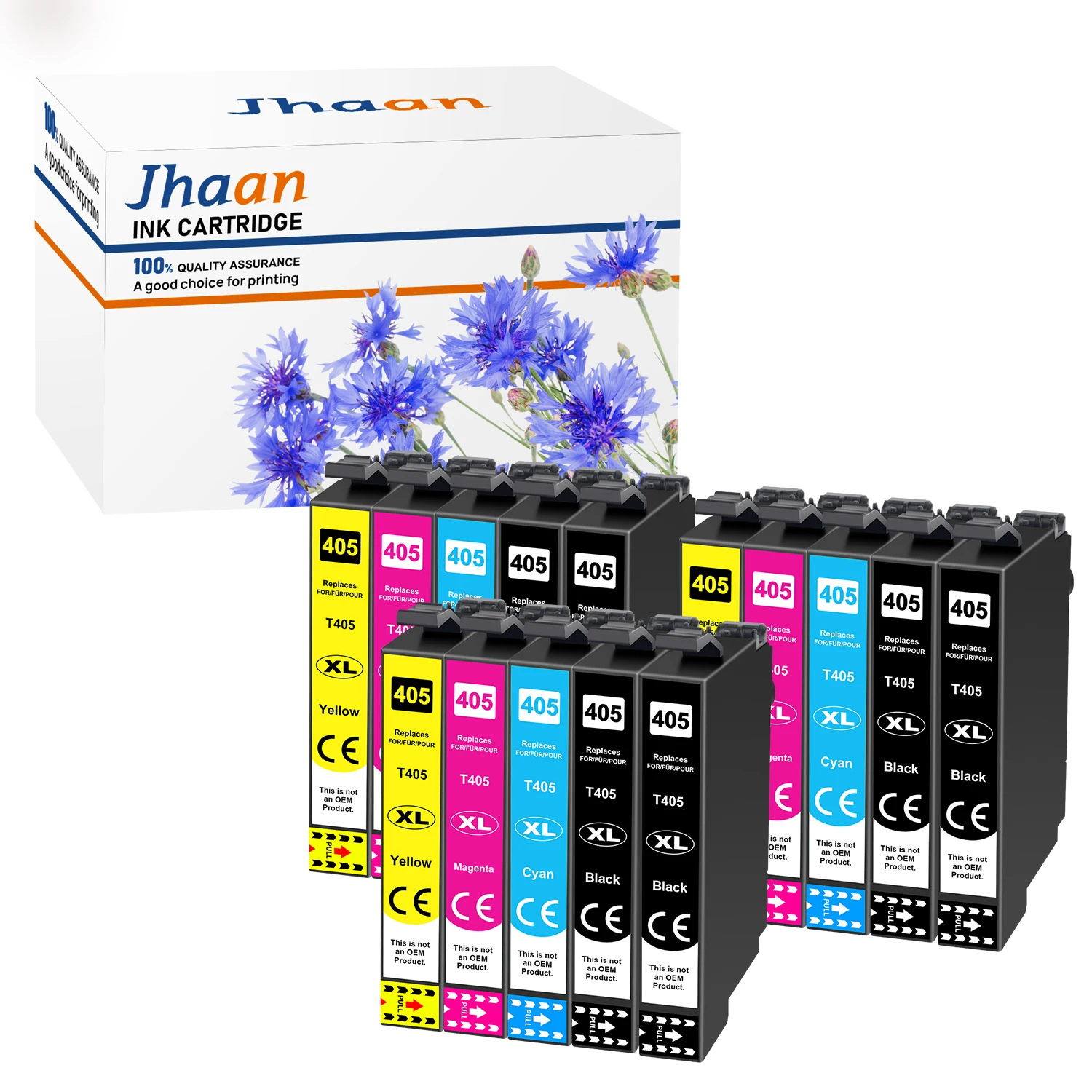 Jhaan 405 405 XL Cartridges Compatible with 405 405XL Black for Epson WF-4820 Printer Cartridges WF-4820DWF WF-3820