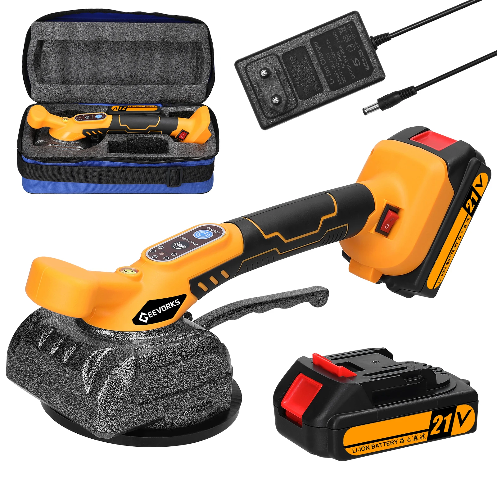 21V Automatic Tile Tiling Machine with Bubble Leveler Decoration Wall Floor Tiles Laying Vibrating Tool Handheld Tile Leveller