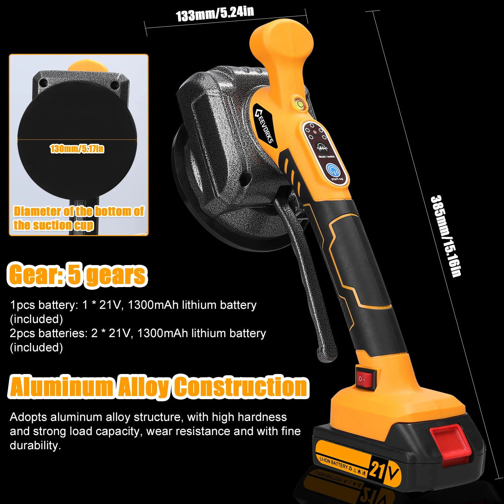 21V Automatic Tile Tiling Machine with Bubble Leveler Decoration Wall Floor Tiles Laying Vibrating Tool Handheld Tile Leveller