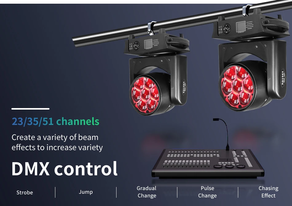 Bee Eye 7x40W 4 In1 RGBW LED Beam + Wash Zoom Testa Mobile DMX per NightClub Dj Disco Party Bar Stage Lighting