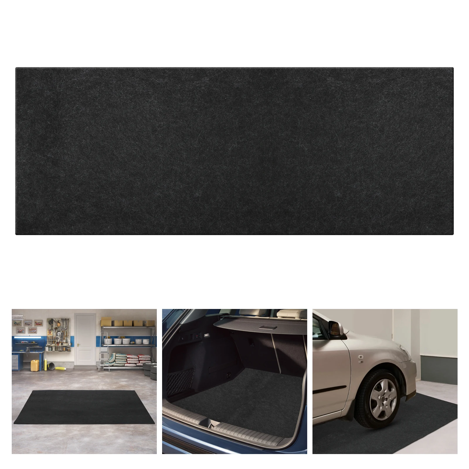 Garage Non-slip Mat Non-woven Cloth PE Dark Grey Waterproof Floor Protection Mat for Garage Warehouse Workshop