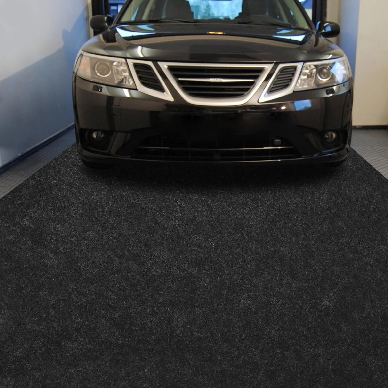Garage Non-slip Mat Non-woven Cloth PE Dark Grey Waterproof Floor Protection Mat for Garage Warehouse Workshop