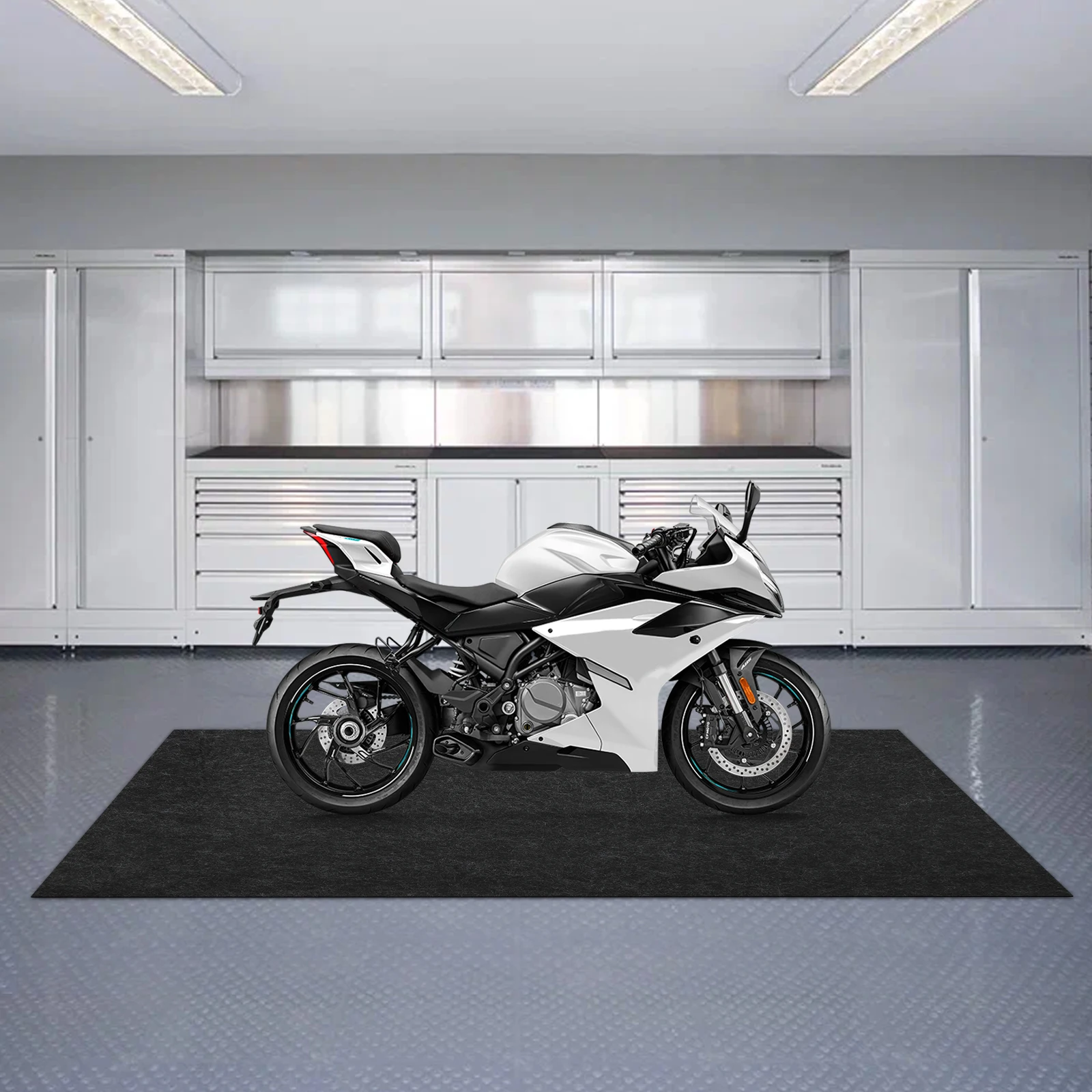 Garage Non-slip Mat Non-woven Cloth PE Dark Grey Waterproof Floor Protection Mat for Garage Warehouse Workshop