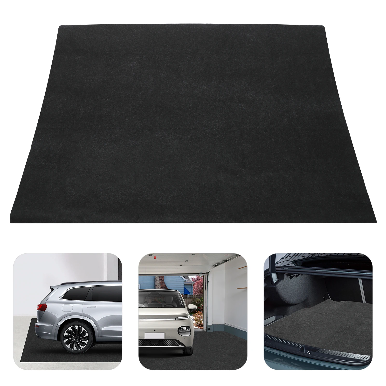 Garage Non-slip Mat Non-woven Cloth PE Dark Grey Waterproof Floor Protection Mat for Garage Warehouse Workshop