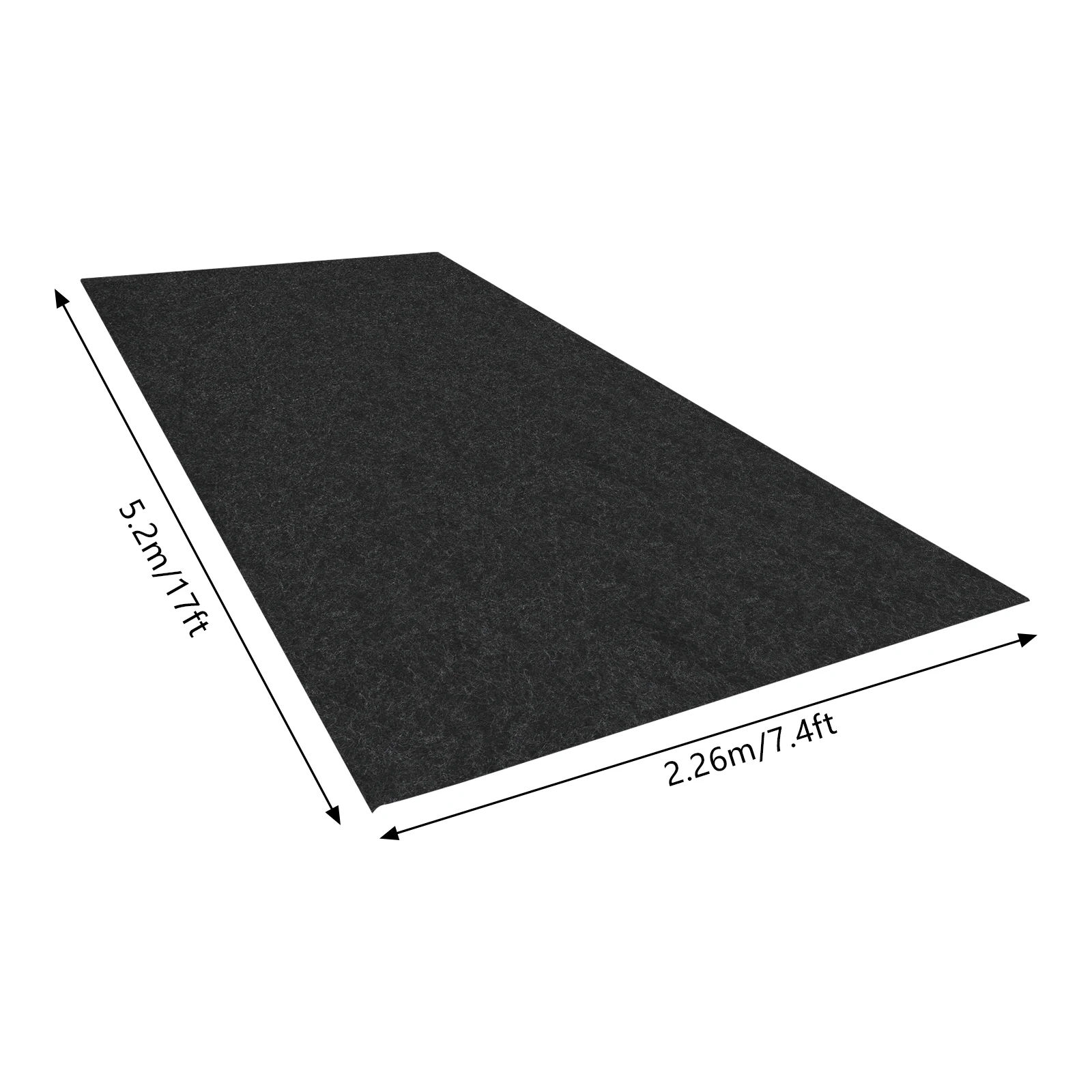 Garage Non-slip Mat Non-woven Cloth PE Dark Grey Waterproof Floor Protection Mat for Garage Warehouse Workshop