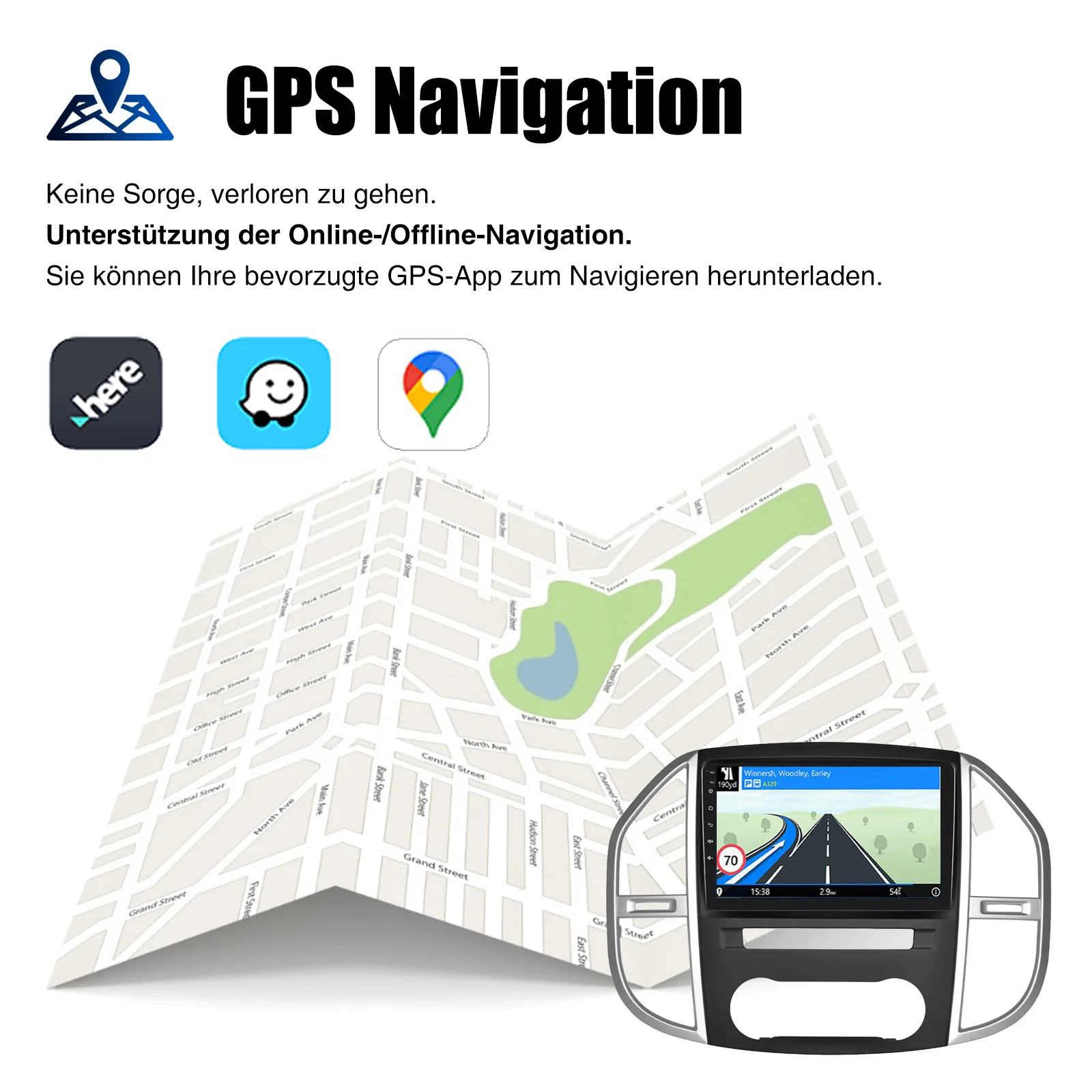 ESSGOO 10.1" Wireless Carplay Android 14 Car Radio For Benz Vito 3 W447 2014-2020 GPS SAT Navi WIFI RDS FM BT Multimedia Player