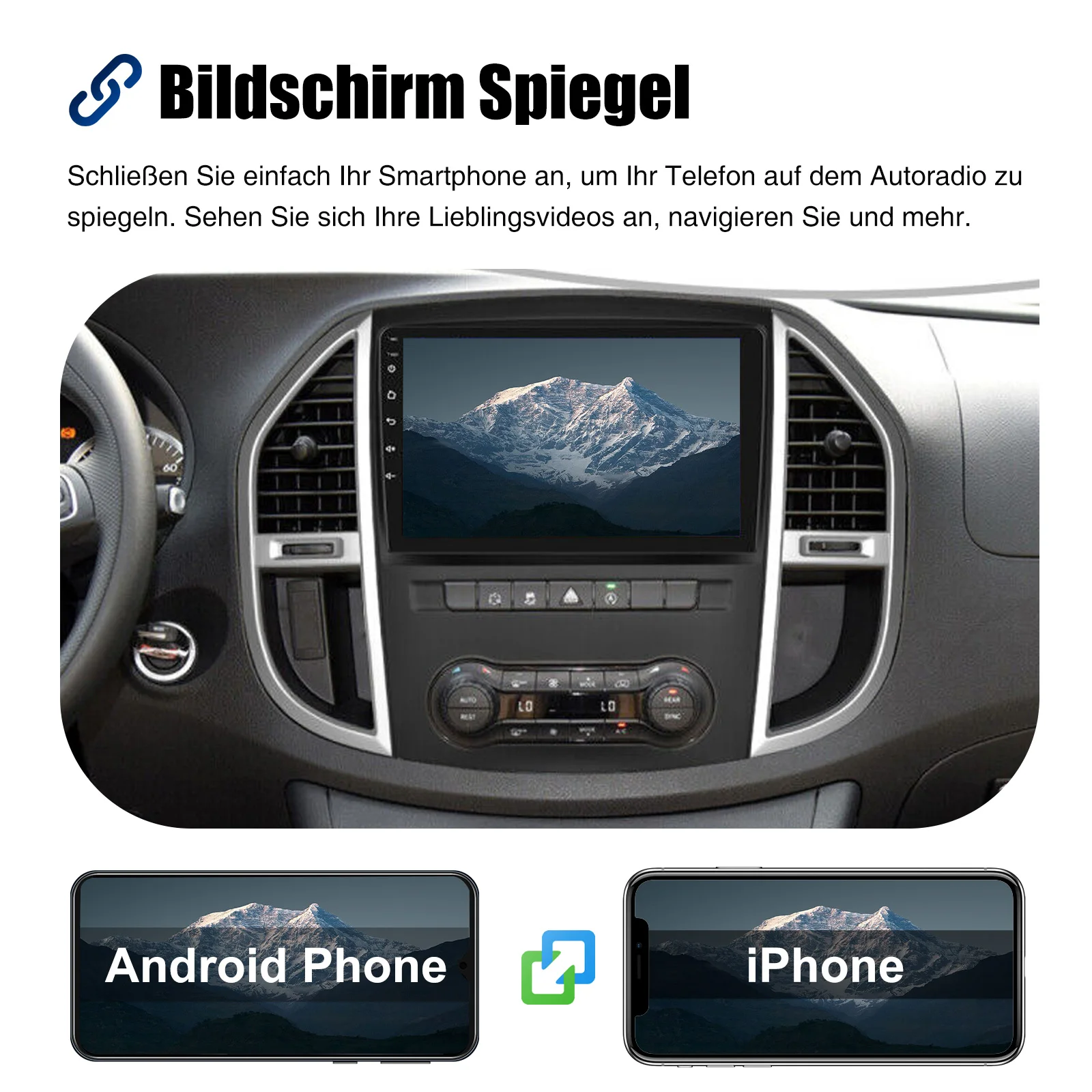 ESSGOO 10.1" Wireless Carplay Android 14 Car Radio For Benz Vito 3 W447 2014-2020 GPS SAT Navi WIFI RDS FM BT Multimedia Player