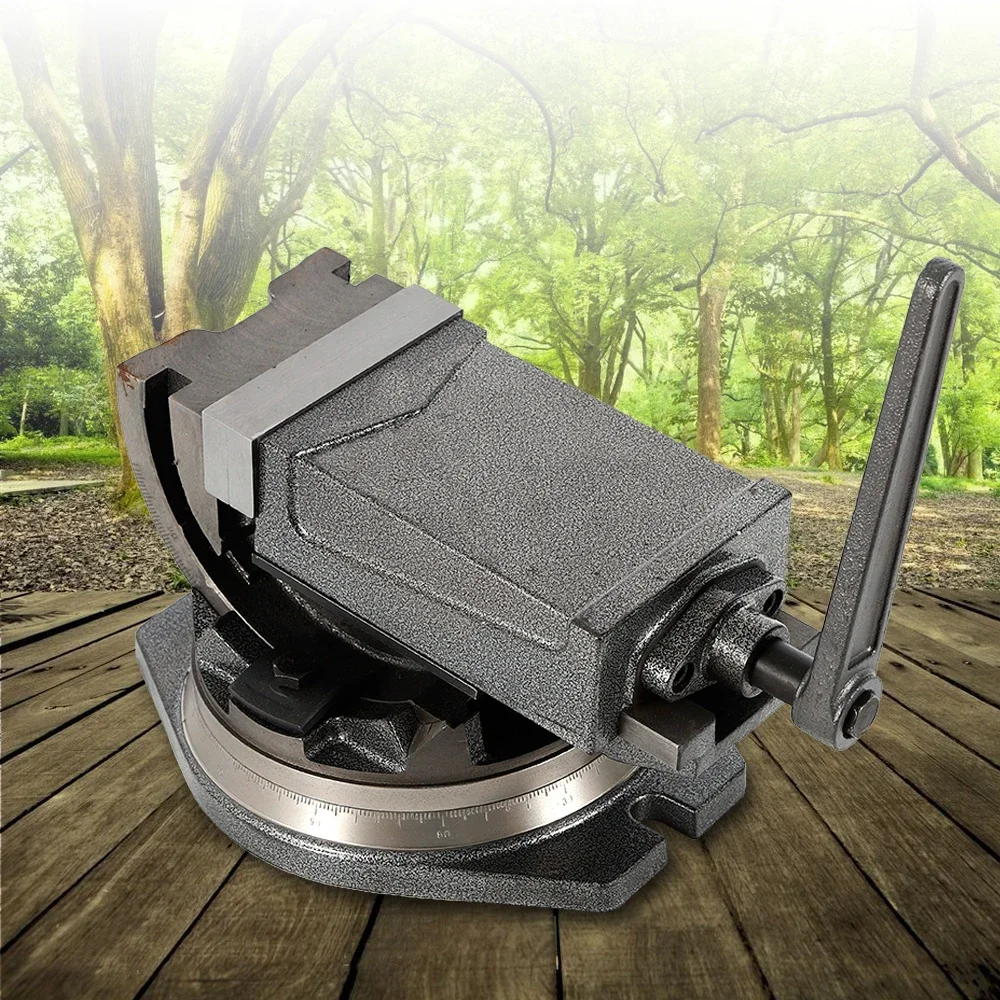 5 Inch Cast Iron Clamp Vise 24KN 360/90° Swivel/Tilt Precision Milling CNC Machine Durable