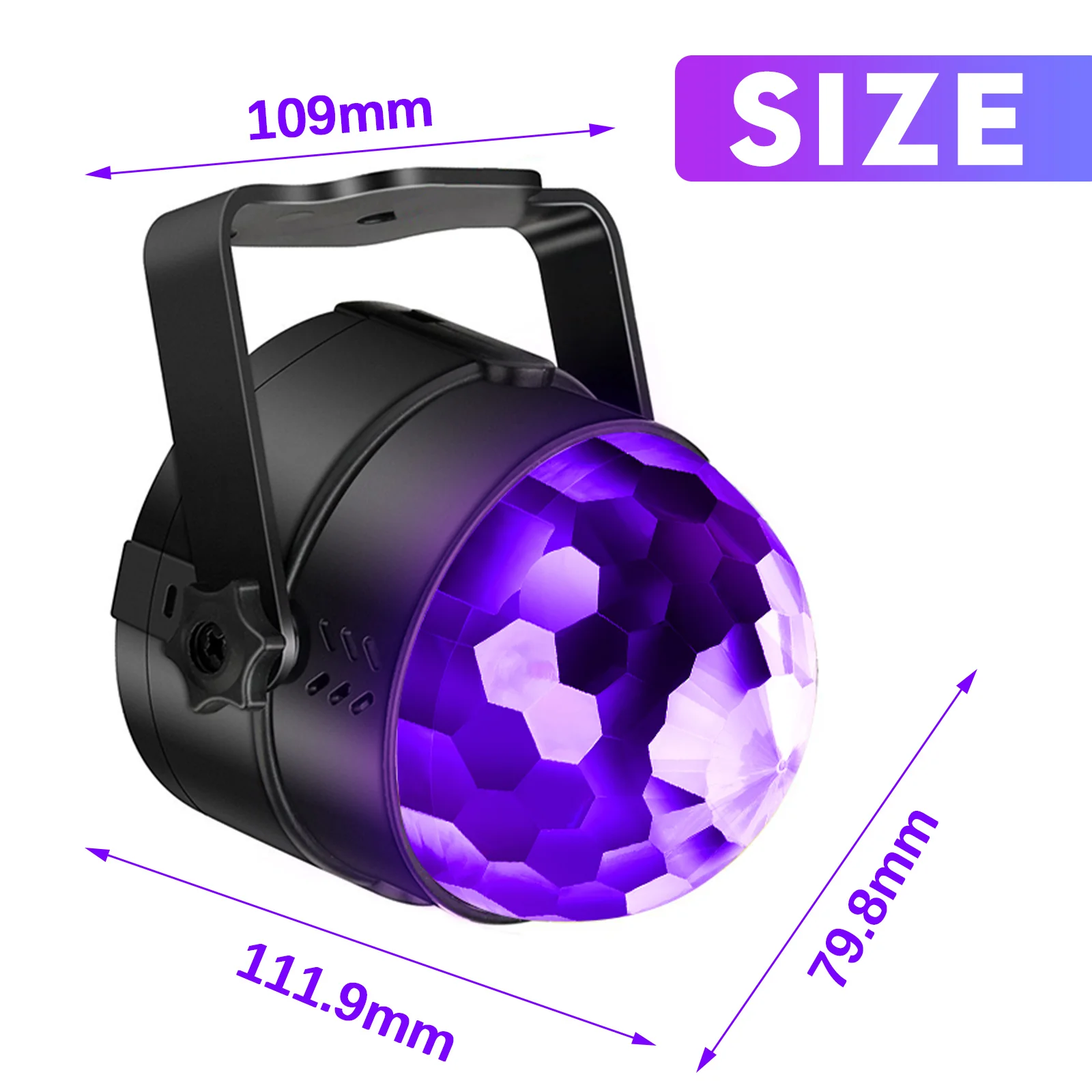 U'King 8PCS UV LED Stage Disco Light Rotating DJ Ball Strobe Remote Sound Control Magic Ball Light Party Club Effect Stage Light