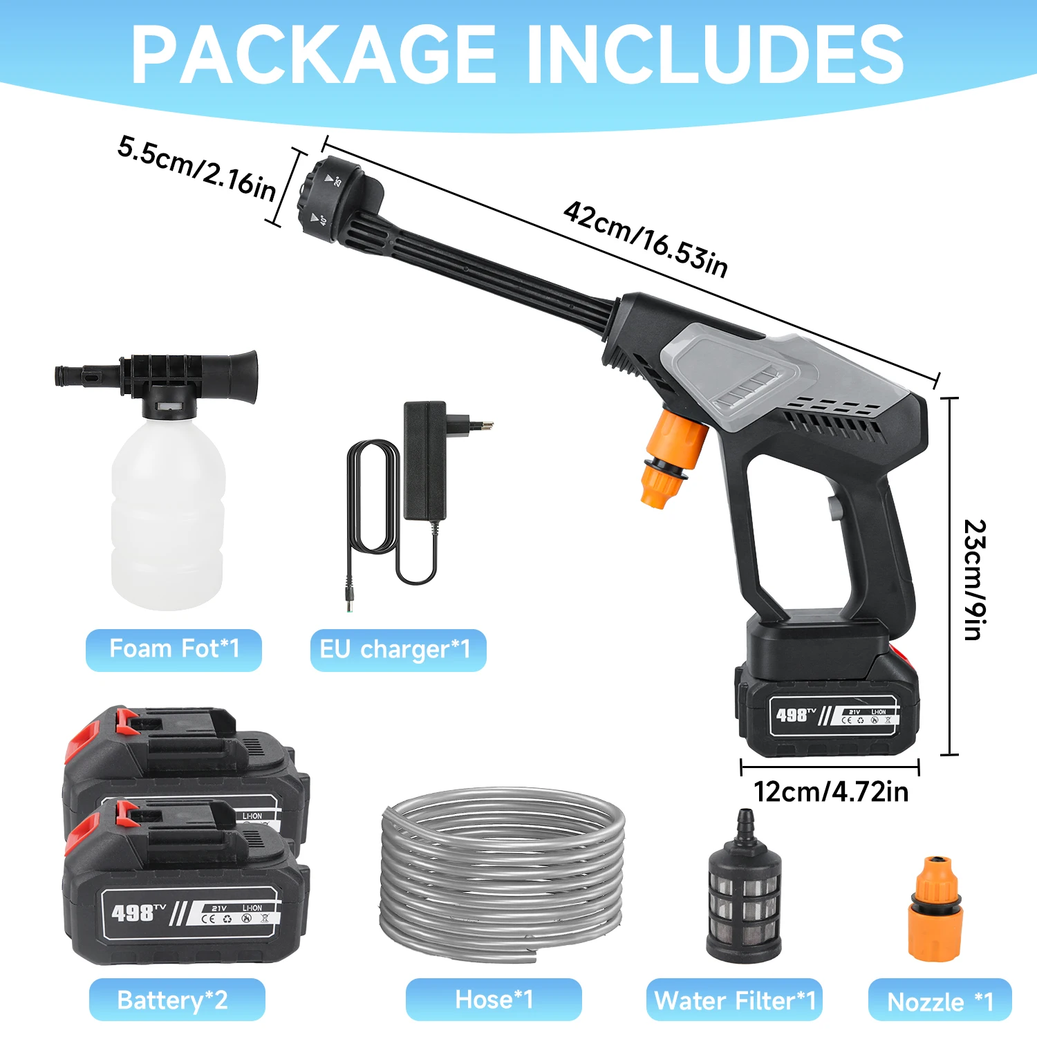 Wireless Car Wash Machine Portable Highpressure Water Gun High-Power Lithium Battery Car Electric Car Wash Machine Household Use