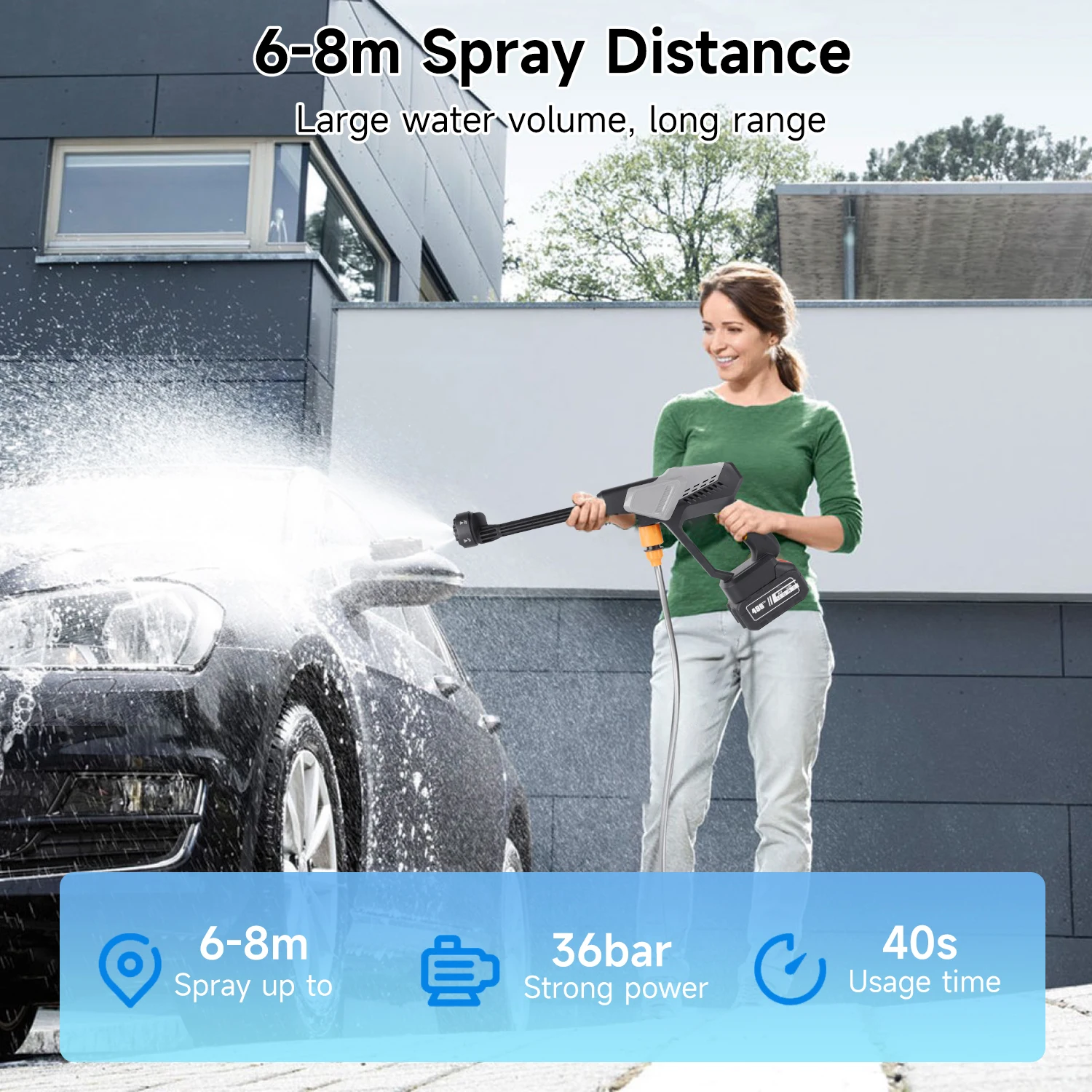 Wireless Car Wash Machine Portable Highpressure Water Gun High-Power Lithium Battery Car Electric Car Wash Machine Household Use