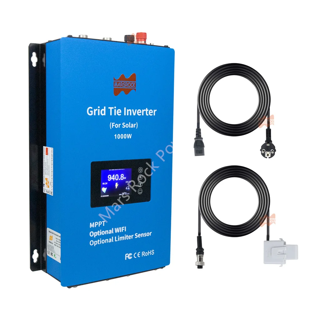 1000W Solar Limit Sensor Grid on Inverter DC 24/48V & AC 230V Built-in WiFi with LCD Display Household Solar Grid Tie Converter