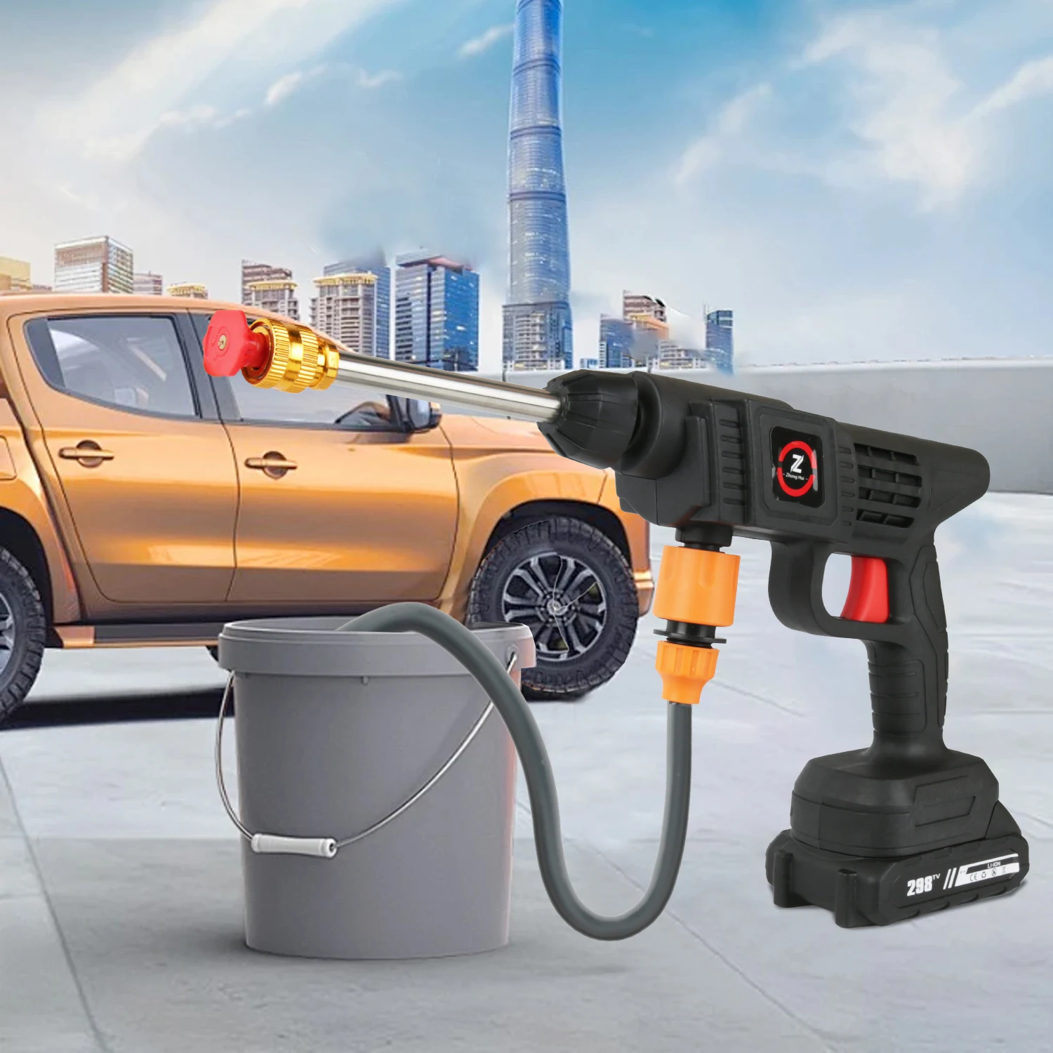 High Pressure Washer 35Bar Spray Water Gun For Cleaning Car Patio Window Lawn Pool Multifunctional puzzle Self Priming Design