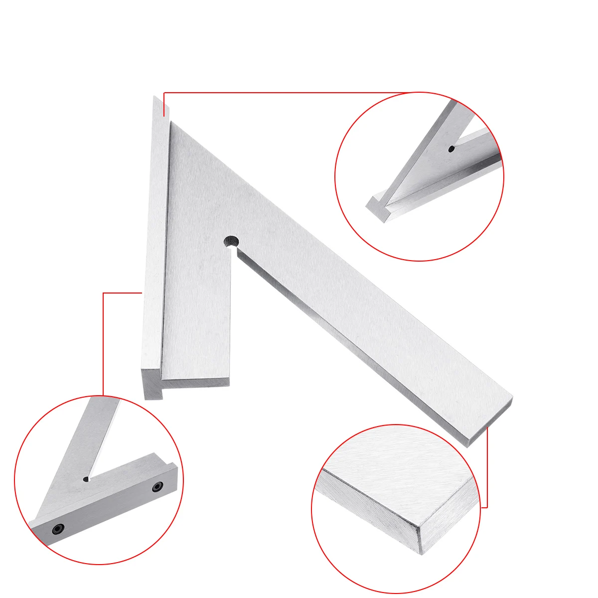 Stainless Steel 45 Degree Miter Angle Corner Ruler Wide Base Gauge Woodworking Square Angle Measuring Tool 150x100mm
