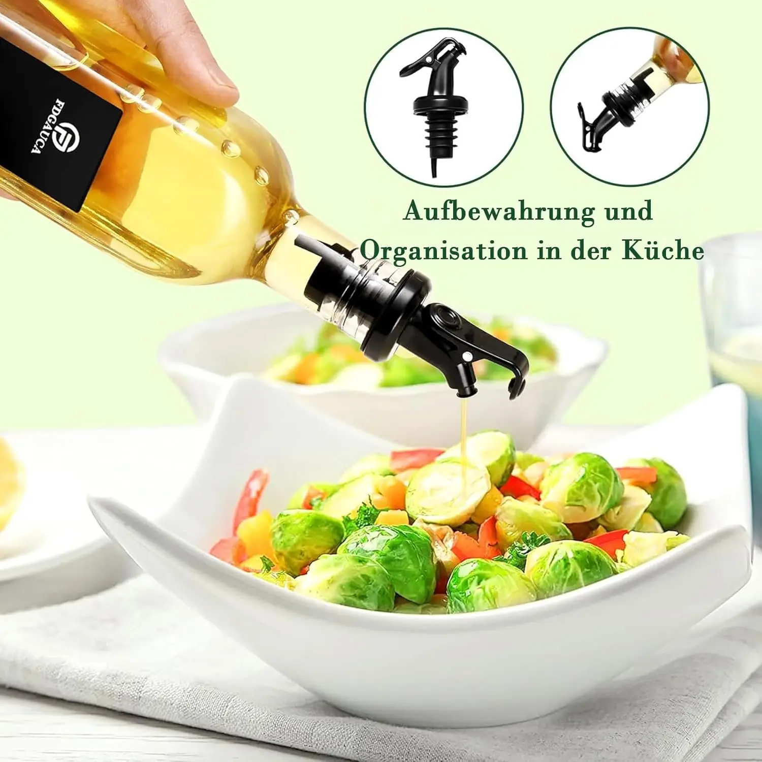 12 Pcs 160ml Glass Oil Bottles with Pour Spout, Portable Refillable Oil Vinegar Dispenser for BBQ Travel, DIY Labels