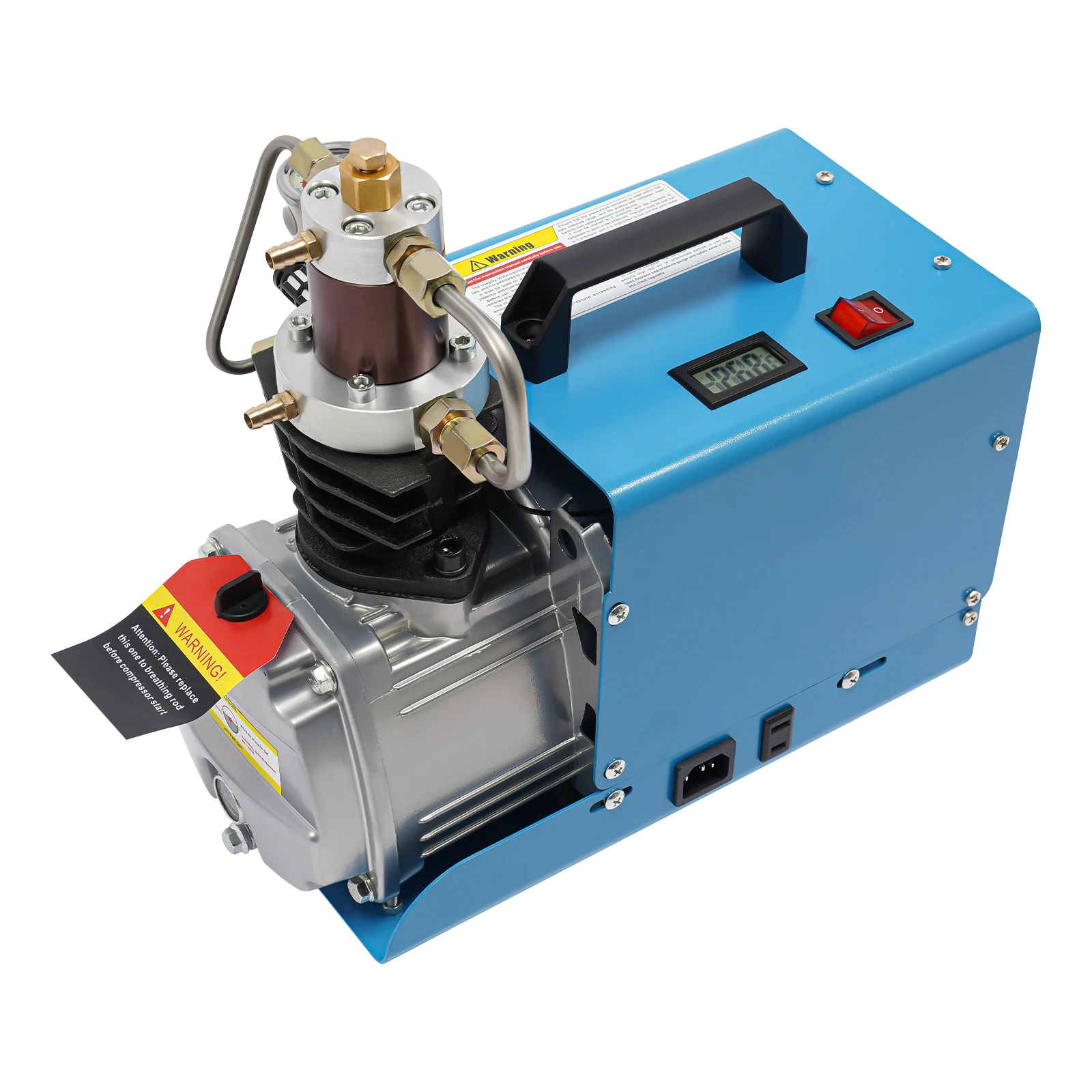 300Bar High Pressure Air Compressor Pump 220V 1.8KW Portable Electric Air Pump Set w/ Oil-Water Separator+Pressure Gauge 2800RPM