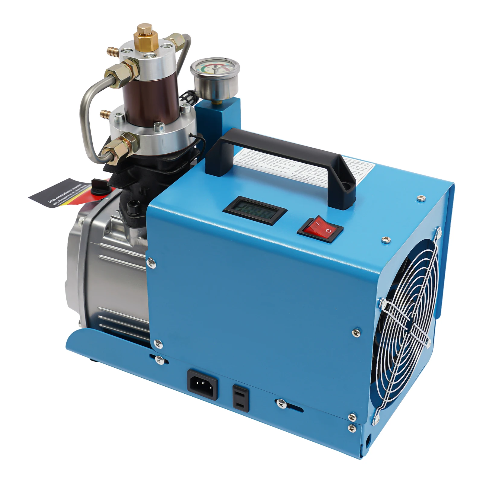 300Bar High Pressure Air Compressor Pump 220V 1.8KW Portable Electric Air Pump Set w/ Oil-Water Separator+Pressure Gauge 2800RPM