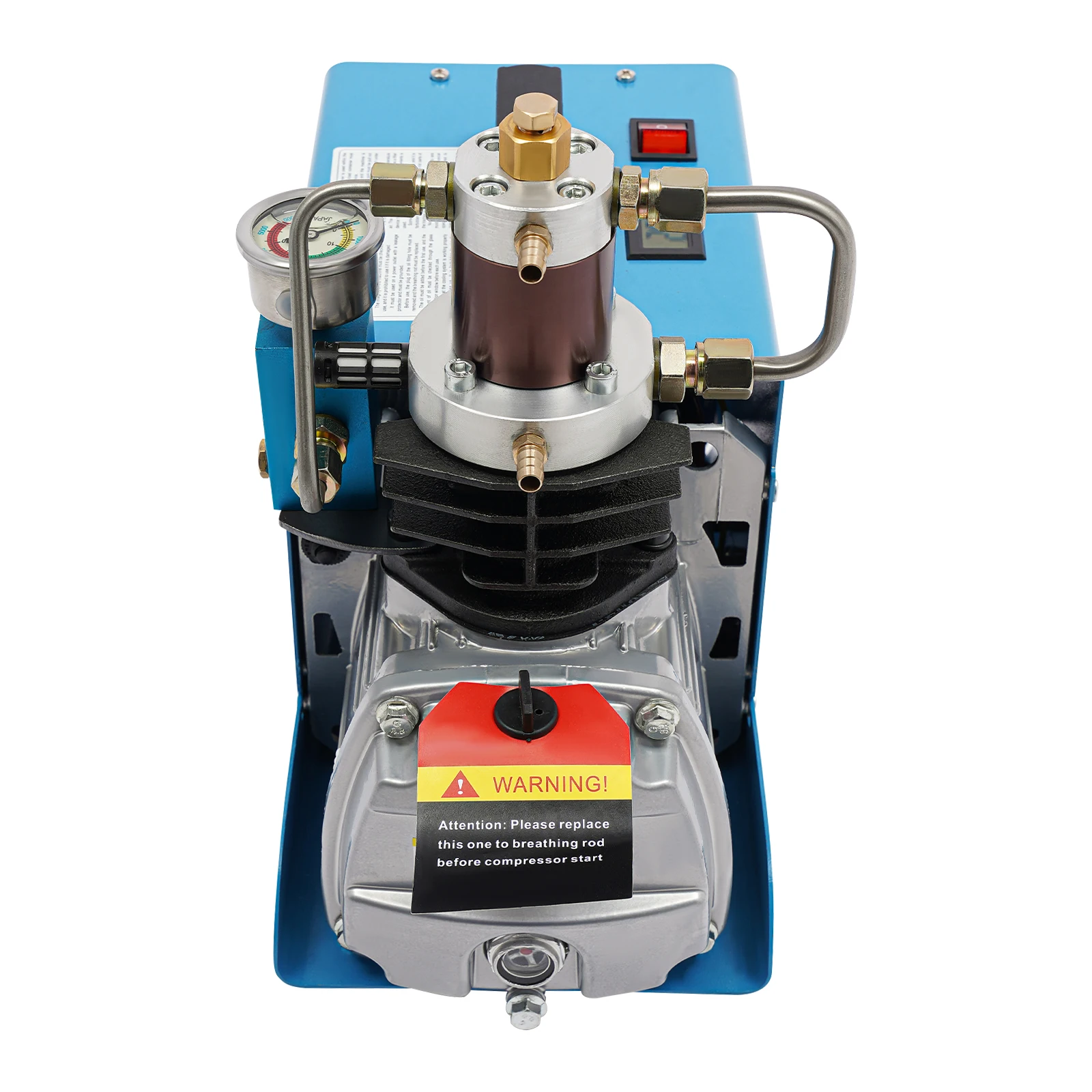 300Bar High Pressure Air Compressor Pump 220V 1.8KW Portable Electric Air Pump Set w/ Oil-Water Separator+Pressure Gauge 2800RPM