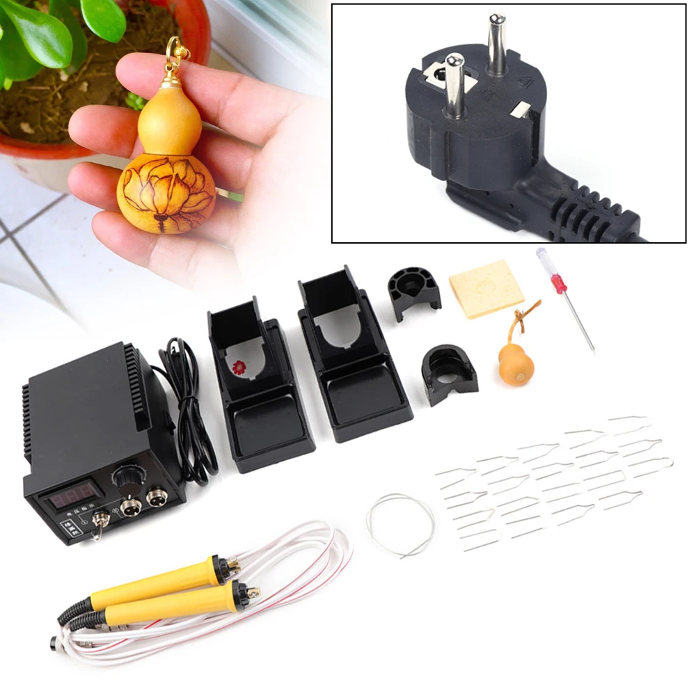 60W Pyrography Wood Burning Kit with 19 Tips, Digital Temperature Control, and Complete Accessories for Leather, Wood, and