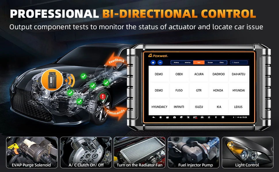FOXWELL NT1009 Bluetooth Bi-Directional Scan Tool ECU Coding 30+ Reset CAN FD All System Diagnostic Tool 3-Years Free Update