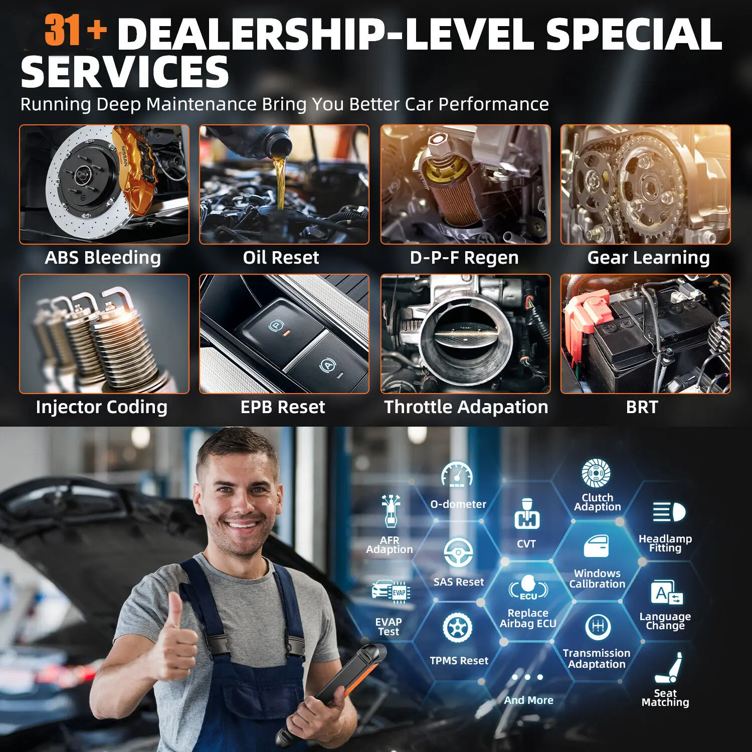 FOXWELL NT1009 Bluetooth Bi-Directional Scan Tool ECU Coding 30+ Reset CAN FD All System Diagnostic Tool 3-Years Free Update