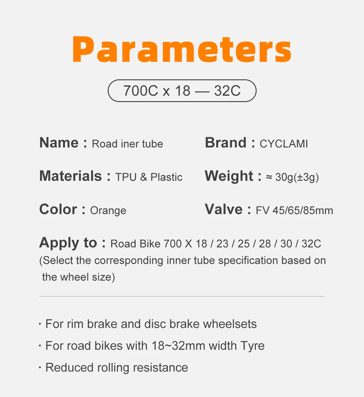 New Version CYCLAMI Ultralight TPU Bike Inner Tube 700c 18 23 25 28 30 32c Road Bicycle 45mm 65mm 85mm French Valve Cycling
