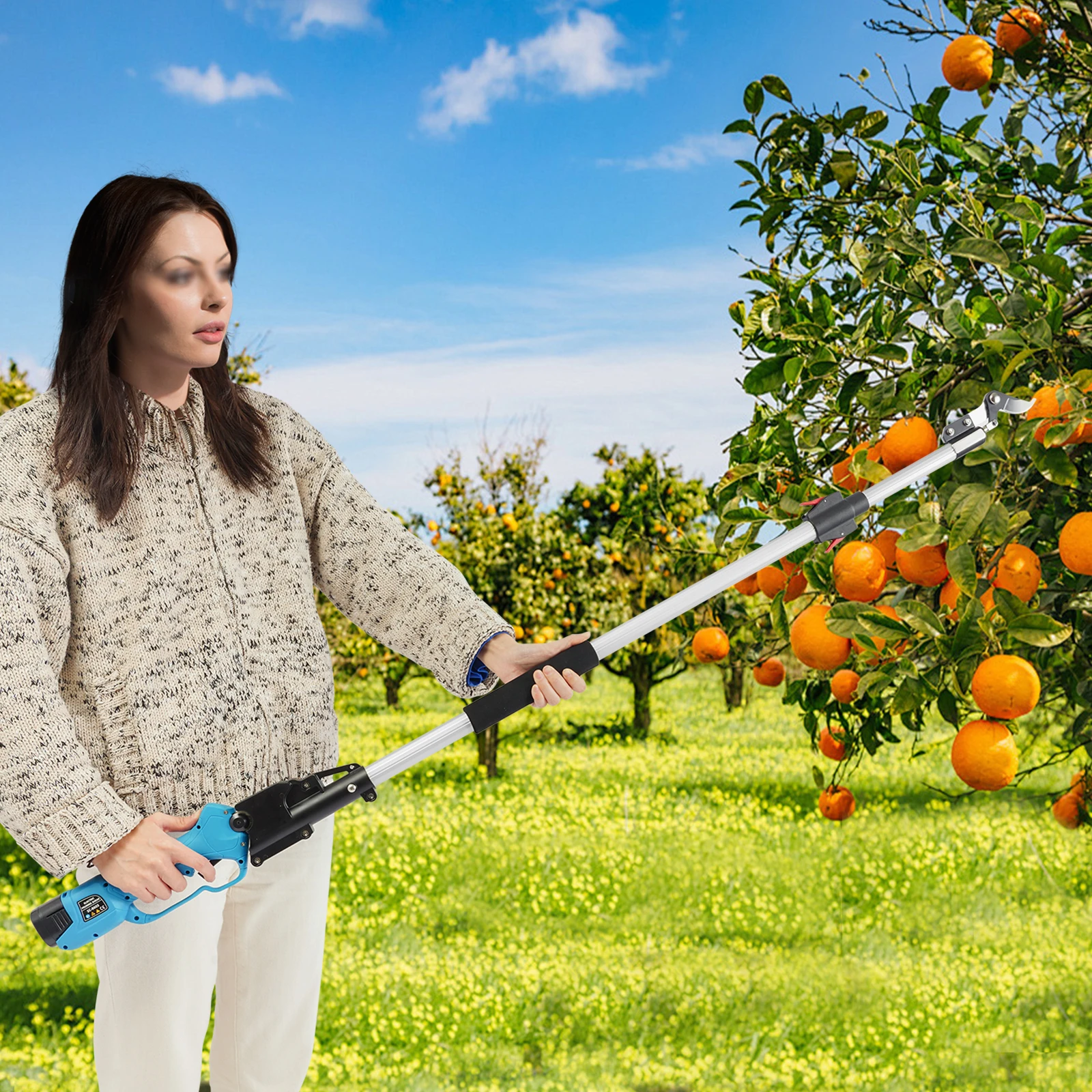 Electric Bar Shears Rust Resistance High Efficiency Battery Powered Bar Cutter for Gardens/Yards/Parks/Farms/Orchards
