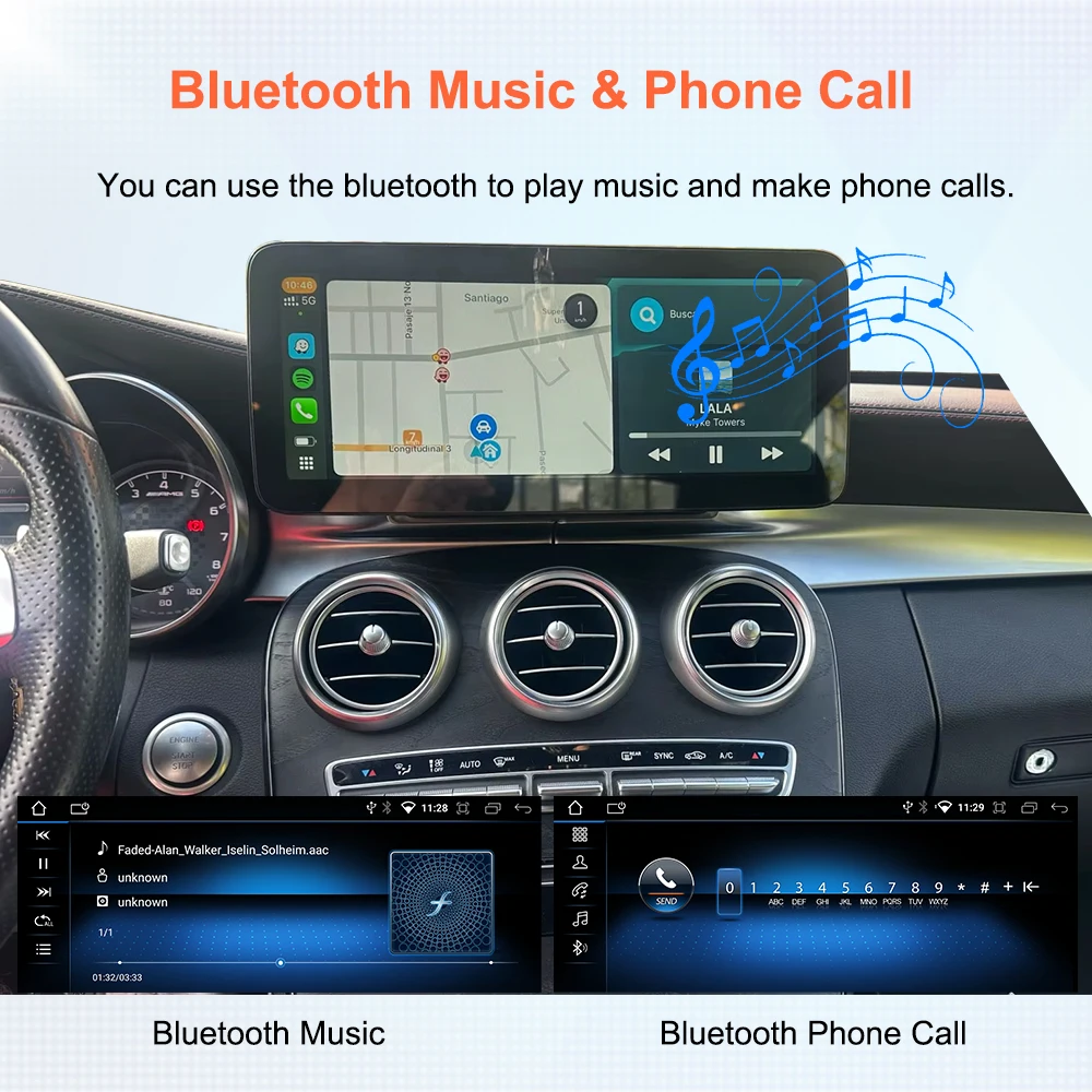 Bonroad Android Multimedia Screen Wireless CarPlay Android Auto For Mercedes-Benz C Class W205 GLC V Class W447 2015-2018 NTG5.0