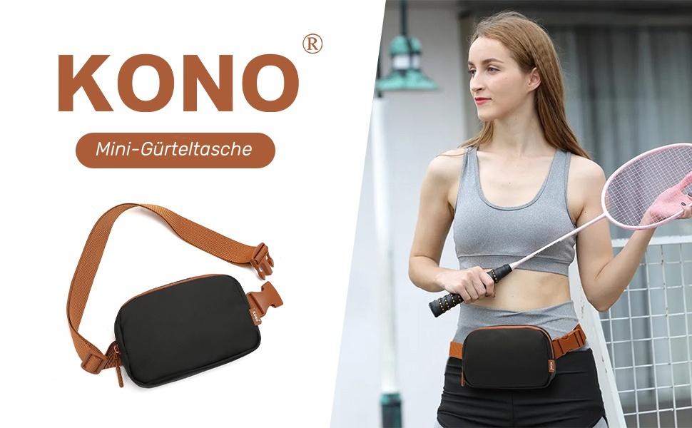 Kono Fashion fanny pack belt Bag shoulder bag Water Repellent Lightweight Travel Breast Pocket with Adjustable Strap
