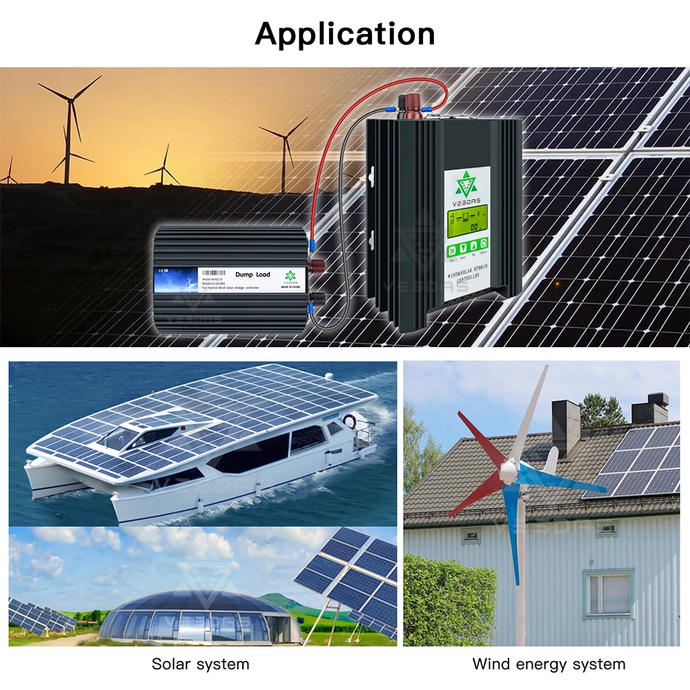 MPPT 2500W 48V Boost & Buck Wind Solar Hybrid Controller Wind 1000W & Solar 1500W Best Heat Dissipation Design with LCD Display
