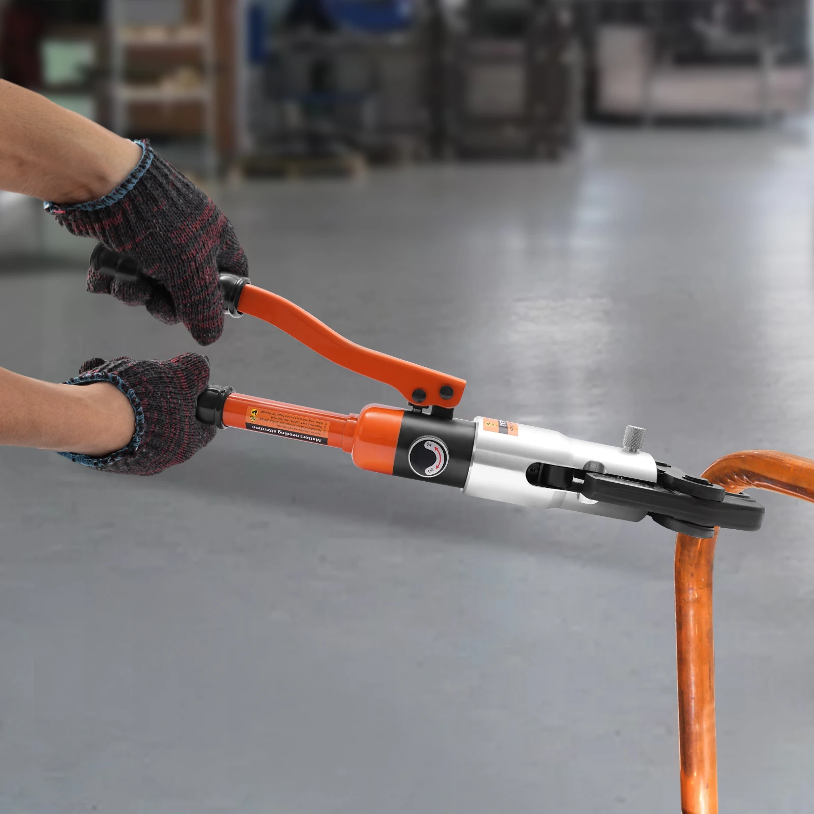 10T Hydraulic Crimping Tool 5 Interchangeable Dies M12/M15/M18/M22/M28 360° Rotatable Head for Copper Pipe Terminal Cable Wire Crimper