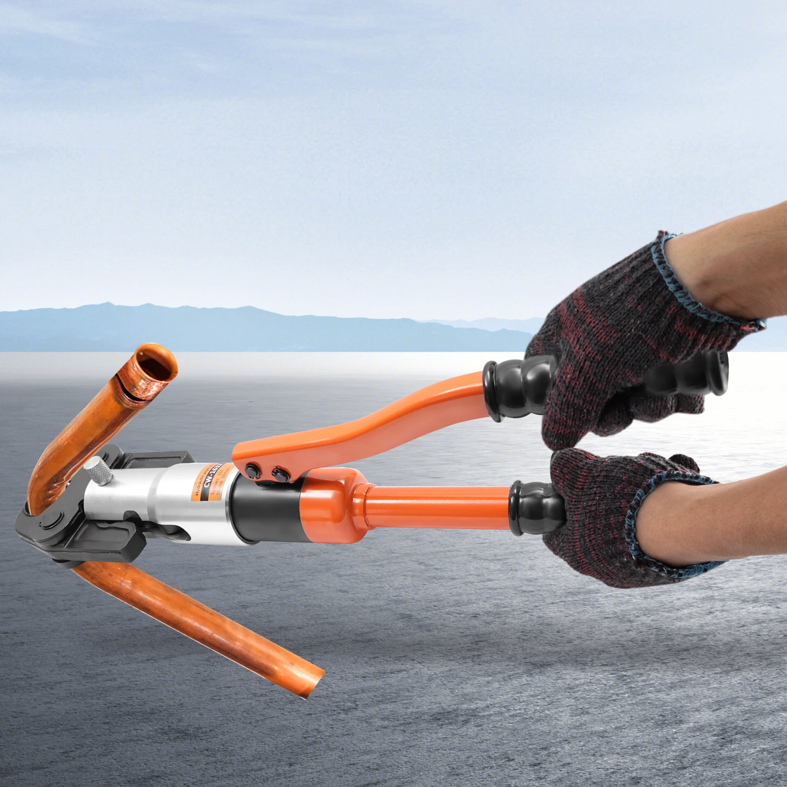 10T Hydraulic Crimping Tool 5 Interchangeable Dies M12/M15/M18/M22/M28 360° Rotatable Head for Copper Pipe Terminal Cable Wire Crimper