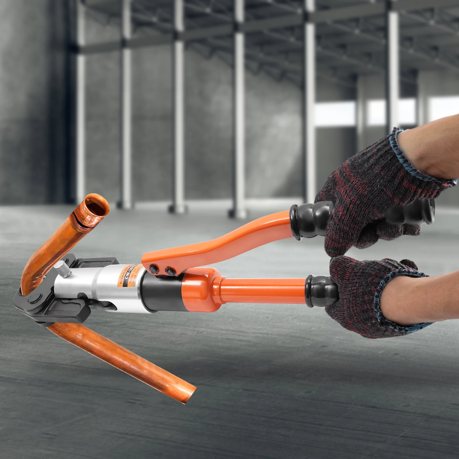 10T Hydraulic Crimping Tool 5 Interchangeable Dies M12/M15/M18/M22/M28 360° Rotatable Head for Copper Pipe Terminal Cable Wire Crimper