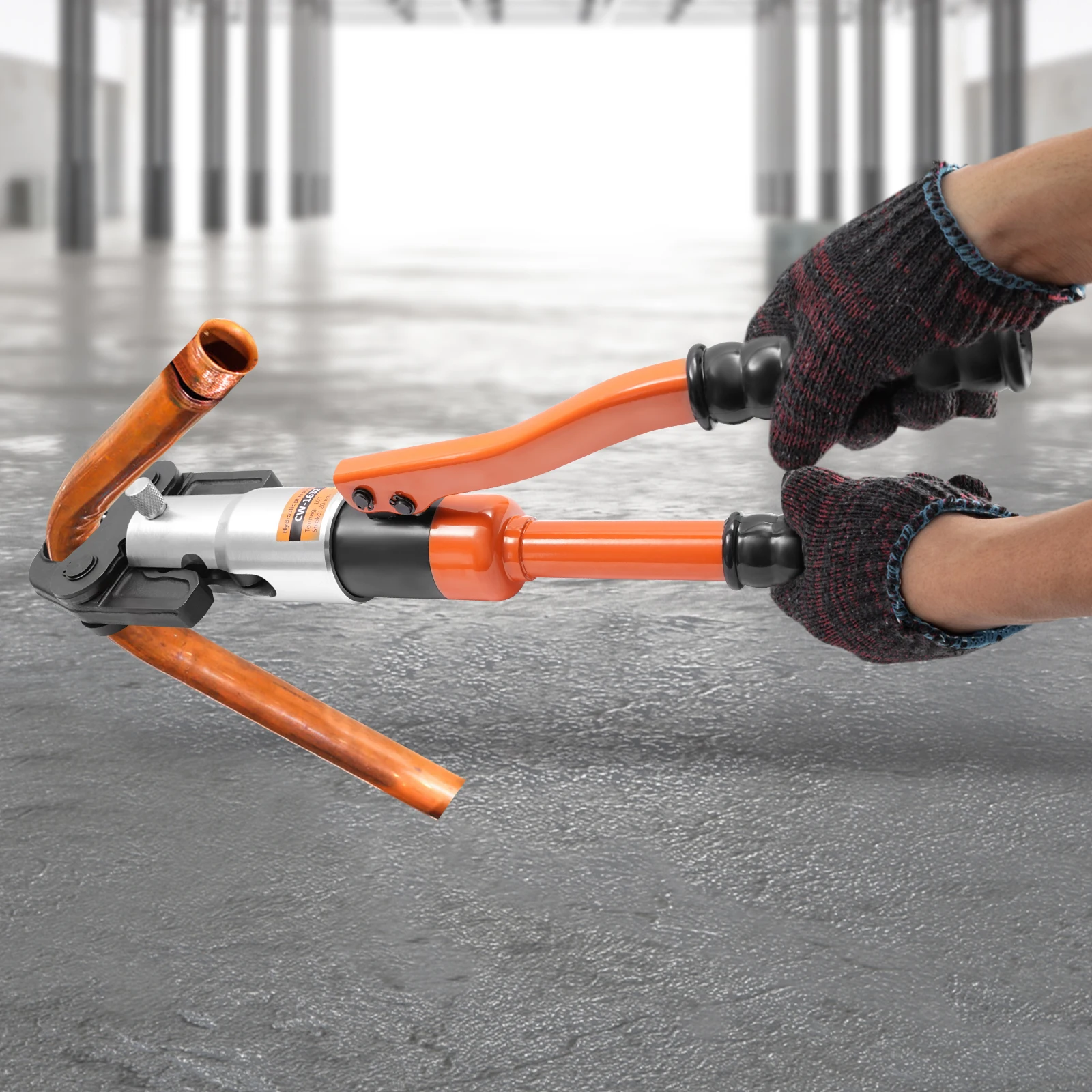 10T Hydraulic Crimping Tool 5 Interchangeable Dies M12/M15/M18/M22/M28 360° Rotatable Head for Copper Pipe Terminal Cable Wire Crimper