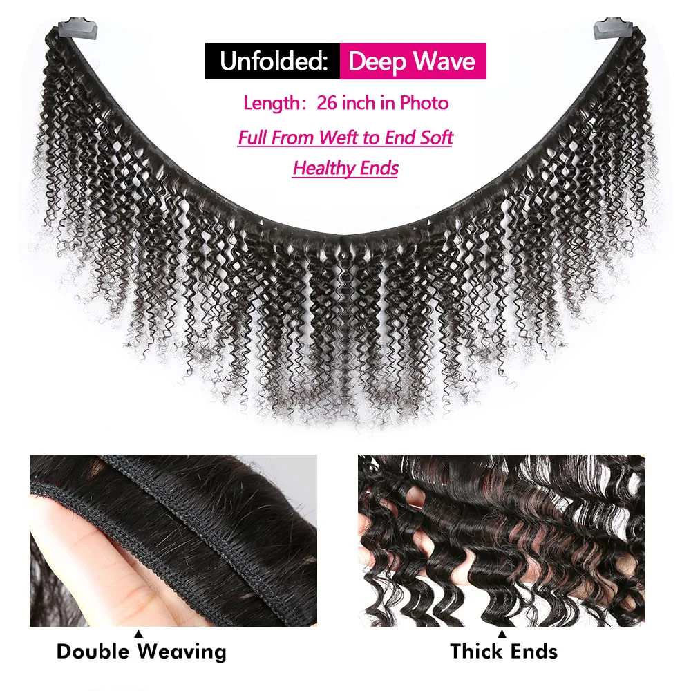 Tissage Deep Wave Human Hair Bundles 20 22 32 inch Bundles Vietnamese Bundles 100% Human Hair Extensions 3 Day Delivery France