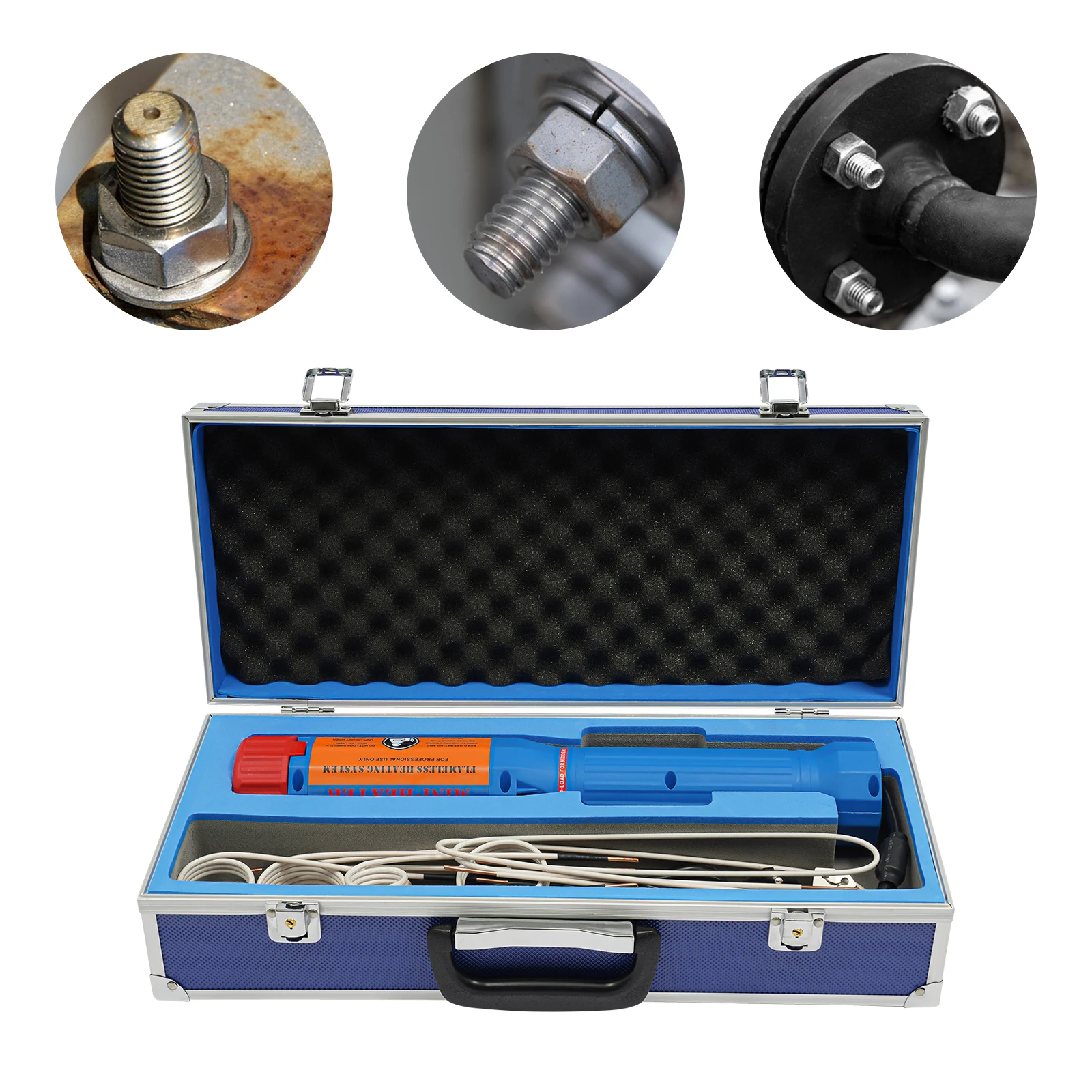 1100W Portable Magnetic Induction Heater 800℃ Handheld Flameless Heat Induction Tool Kit Bolt Removal w/ 8 Coils & Carrying Case