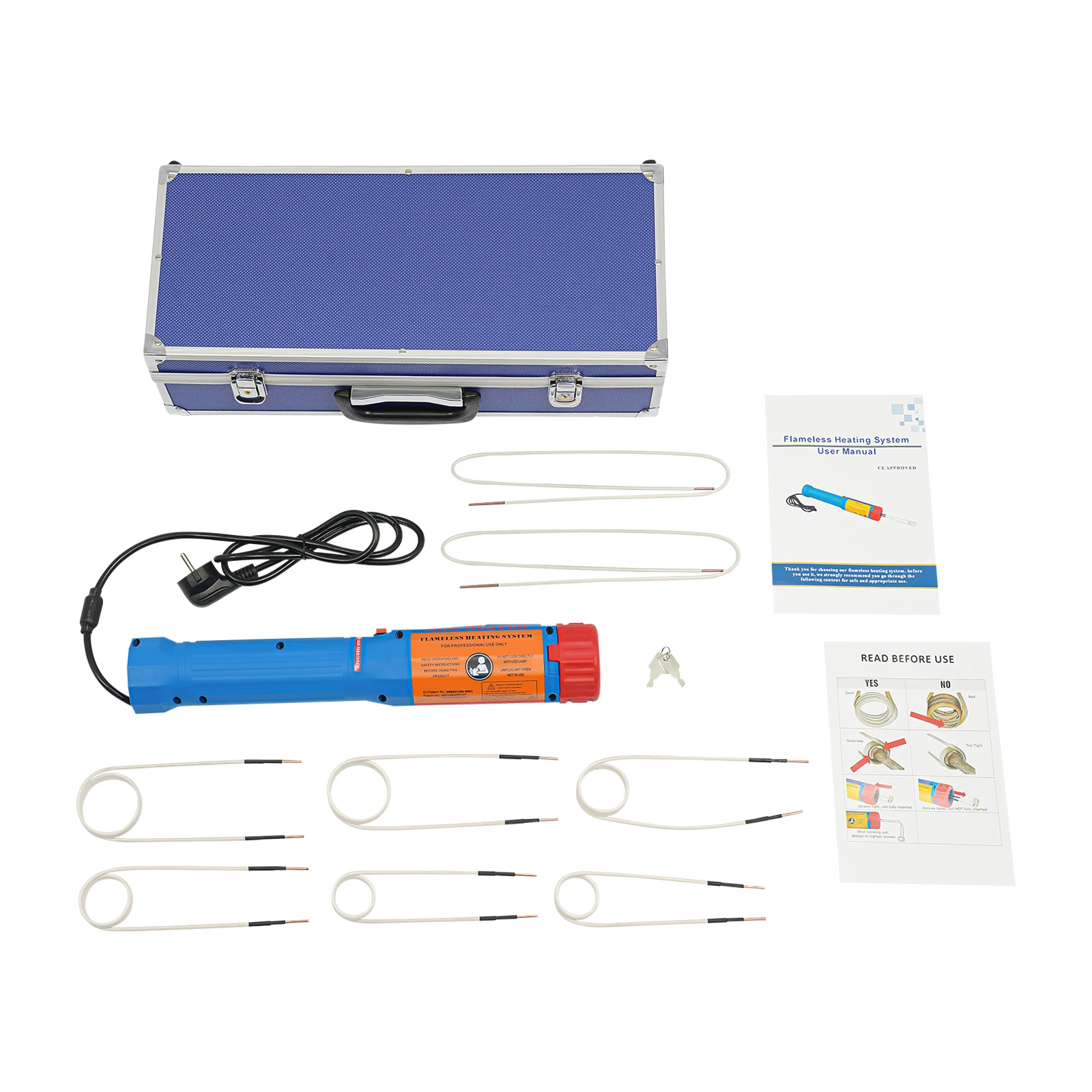1100W Portable Magnetic Induction Heater 800℃ Handheld Flameless Heat Induction Tool Kit Bolt Removal w/ 8 Coils & Carrying Case