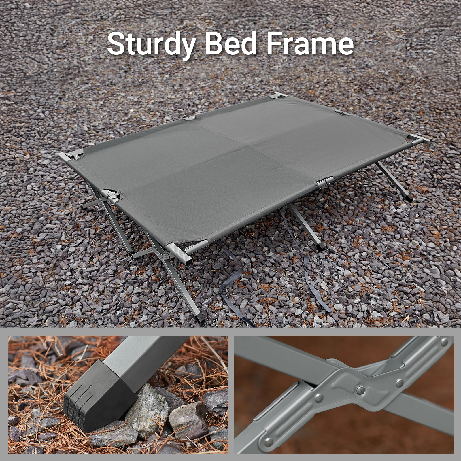 SoBuy OGS60-L-HG Survival-tent camp bed with tent camp bed 4in1 camping set with sleeping bag and accessories tent 2 person