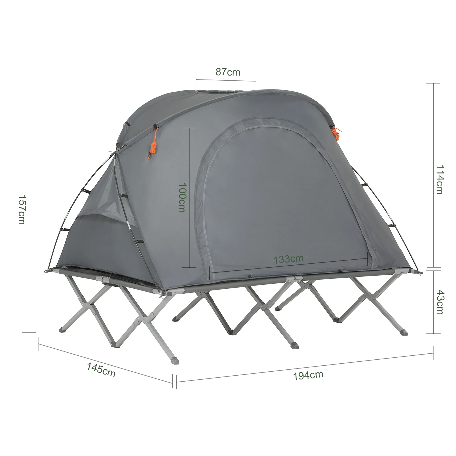 SoBuy OGS60-L-HG Survival-tent camp bed with tent camp bed 4in1 camping set with sleeping bag and accessories tent 2 person