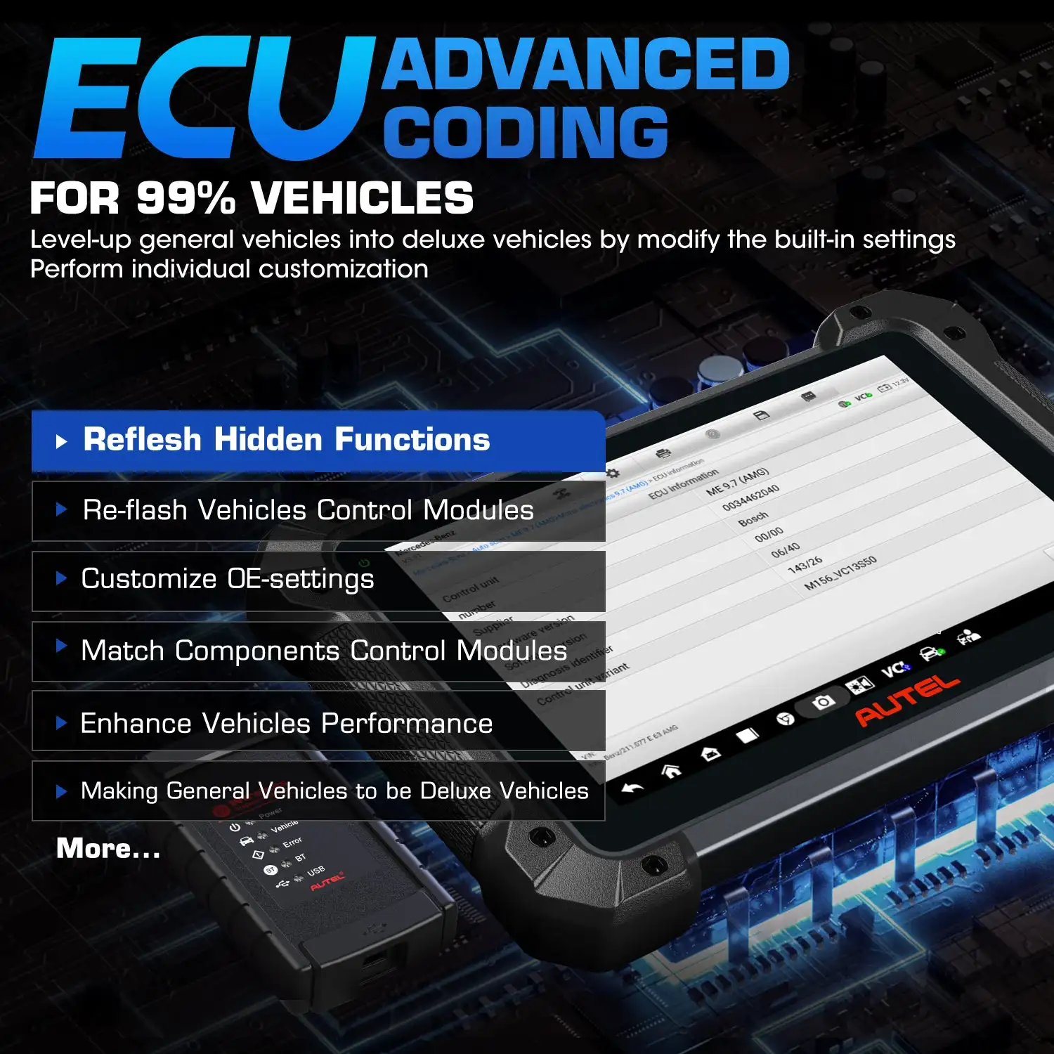 Autel MaxiCOM MK908 II MK908II Automotive OBD2 Scanner Car Diagnostic Tools, ECU Coding, Bi-directional Control PK MK906 MK908