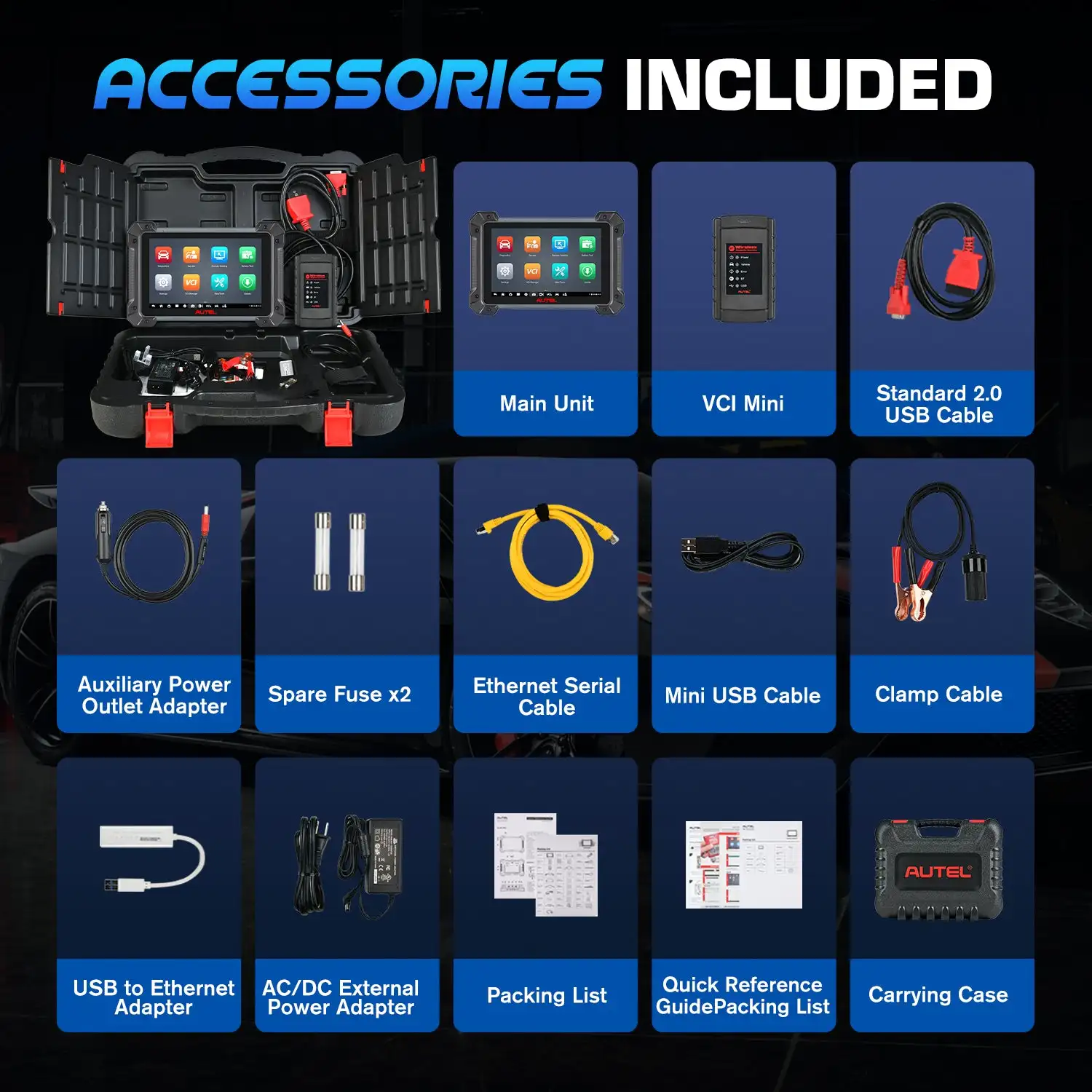 Autel MaxiCOM MK908 II MK908II Automotive OBD2 Scanner Car Diagnostic Tools, ECU Coding, Bi-directional Control PK MK906 MK908
