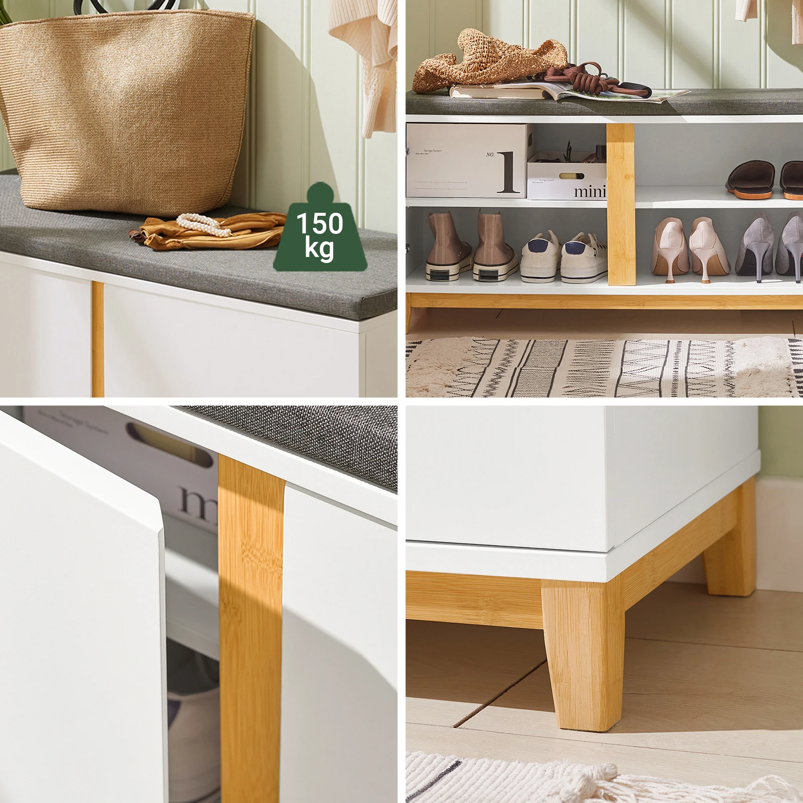SoBuy FSR117 shoe bench with seat wardrobe bench bench with storage seat chest of drawers shoe rack with bench bench