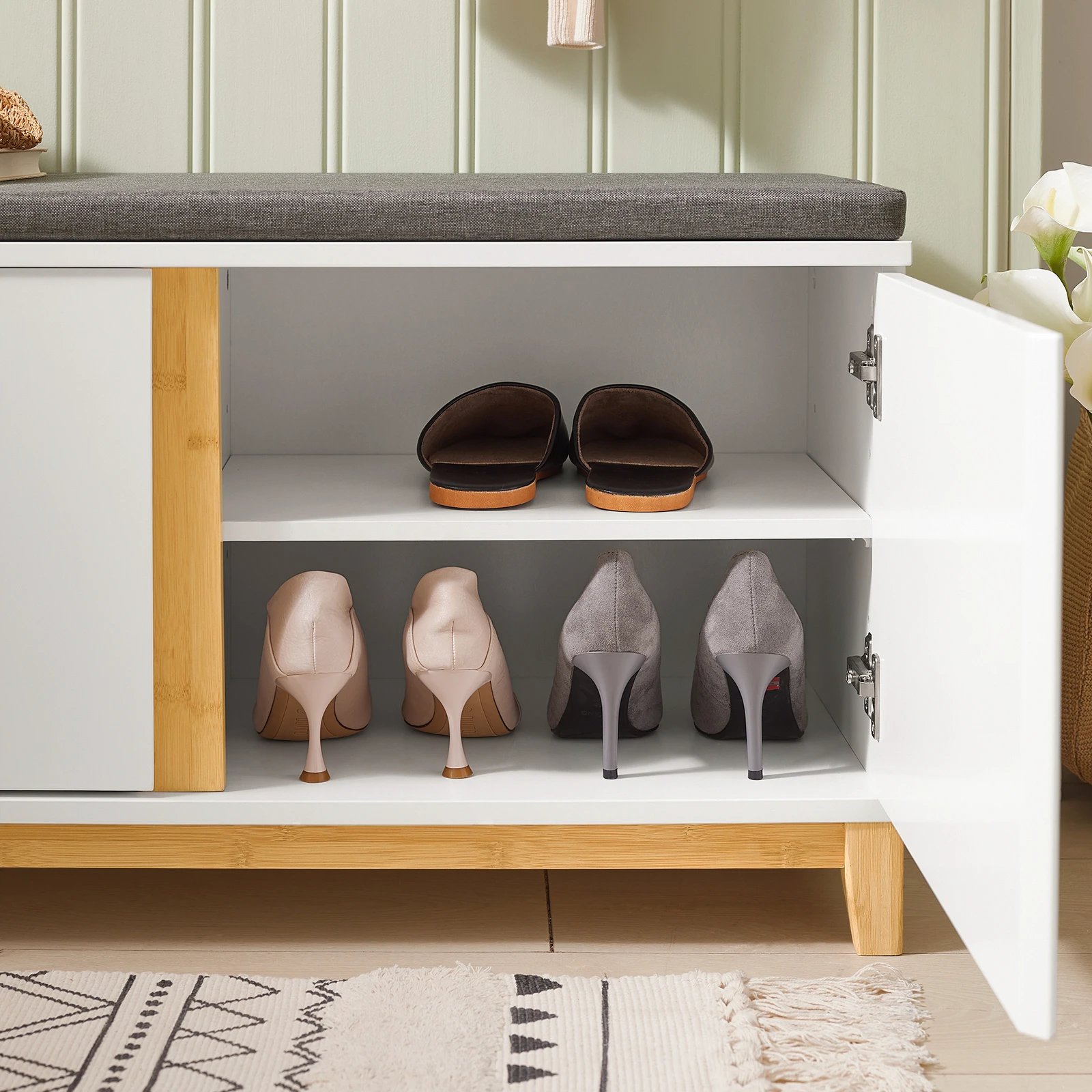 SoBuy FSR117 shoe bench with seat wardrobe bench bench with storage seat chest of drawers shoe rack with bench bench