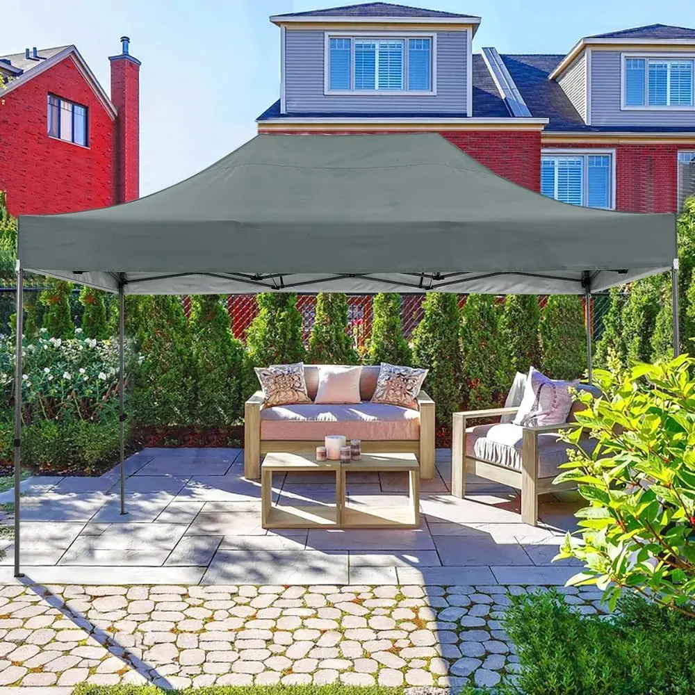 3x4.5m Folding Pavilion Waterproof with 4 Sidewalls,Garden Pavilion UV Protection Festival Party Tent Sun Protection for Camping