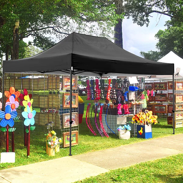 3x4.5m Folding Pavilion Waterproof with 4 Sidewalls,Garden Pavilion UV Protection Festival Party Tent Sun Protection for Camping