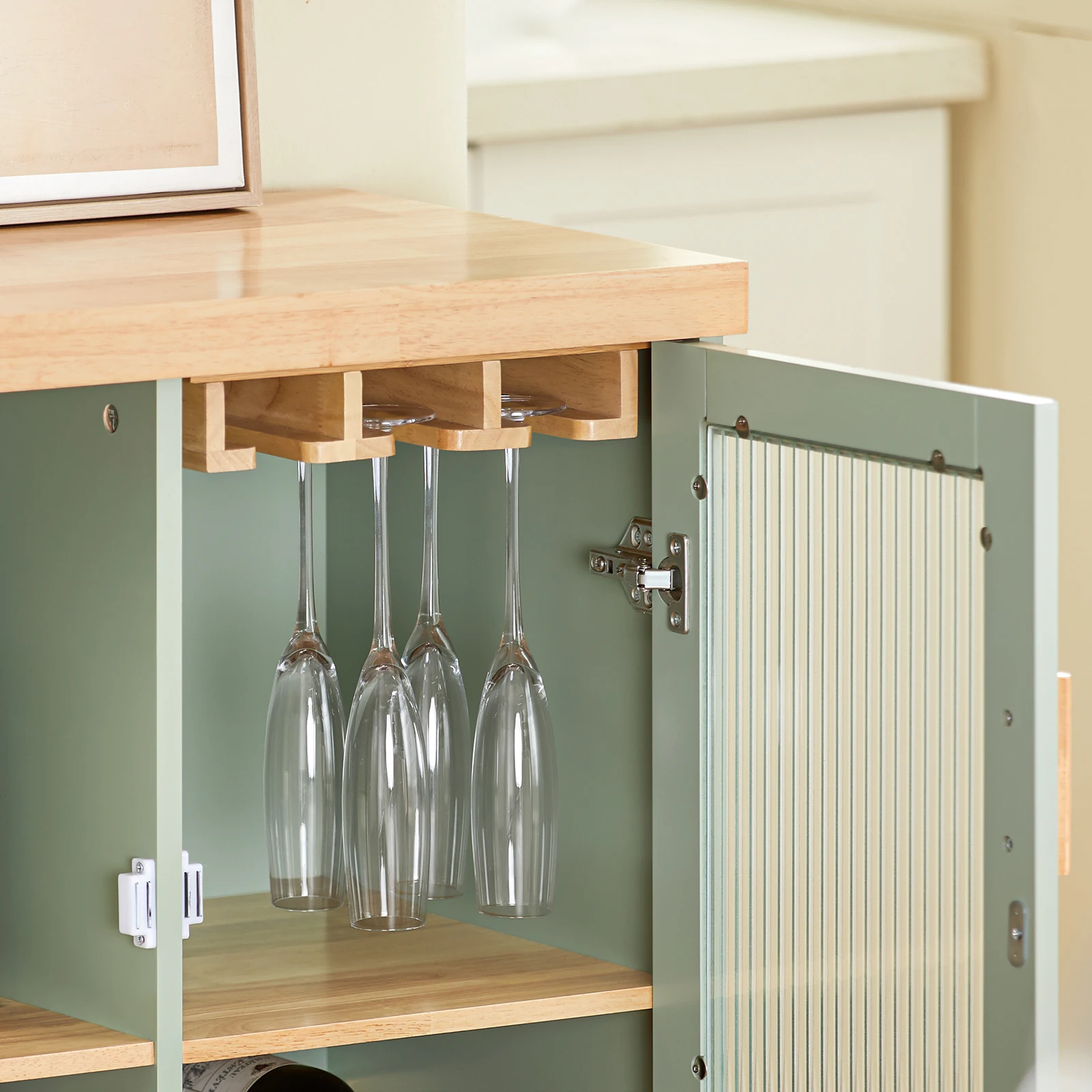 SoBuy FSB81 Buffet Sideboard with 2 Glass Doors Kitchen wardrobe Dresser wardrobe Hallway wardrobe Side wardrobe Microwave wardrobe